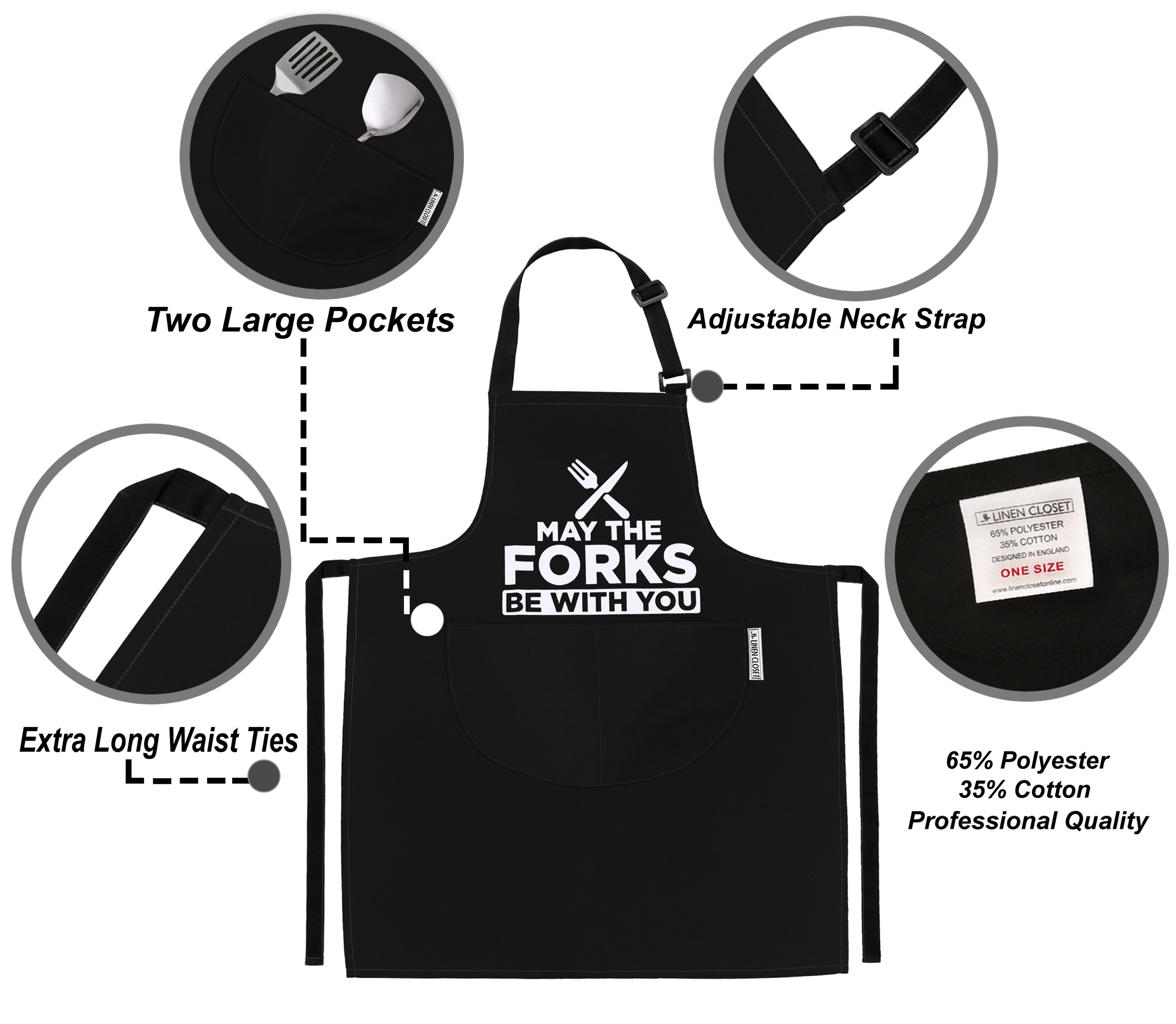 Kitchen Chef Cooking Apron May The Fork Be With You Apron