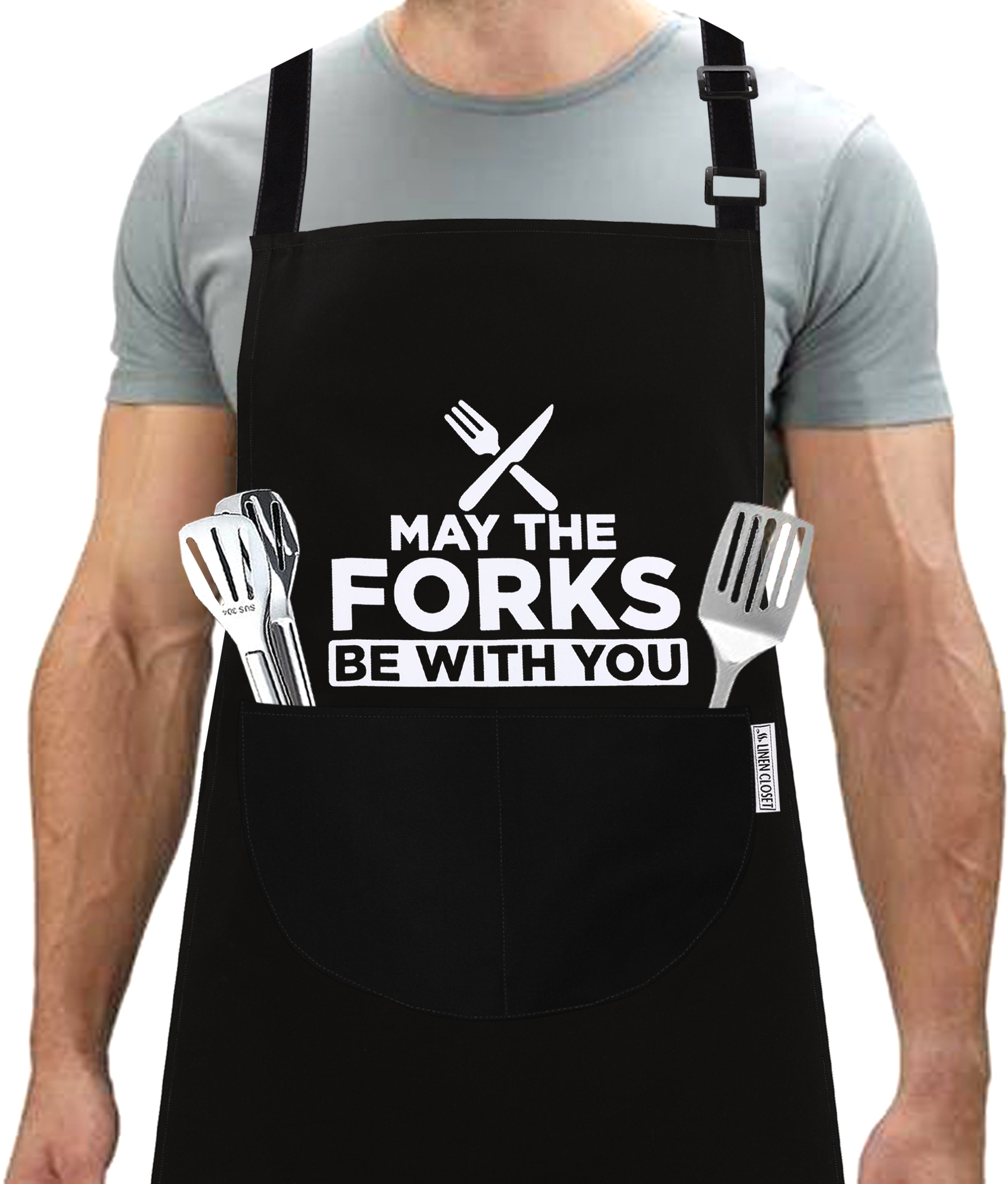 Kitchen Chef Cooking Apron May The Fork Be With You Apron