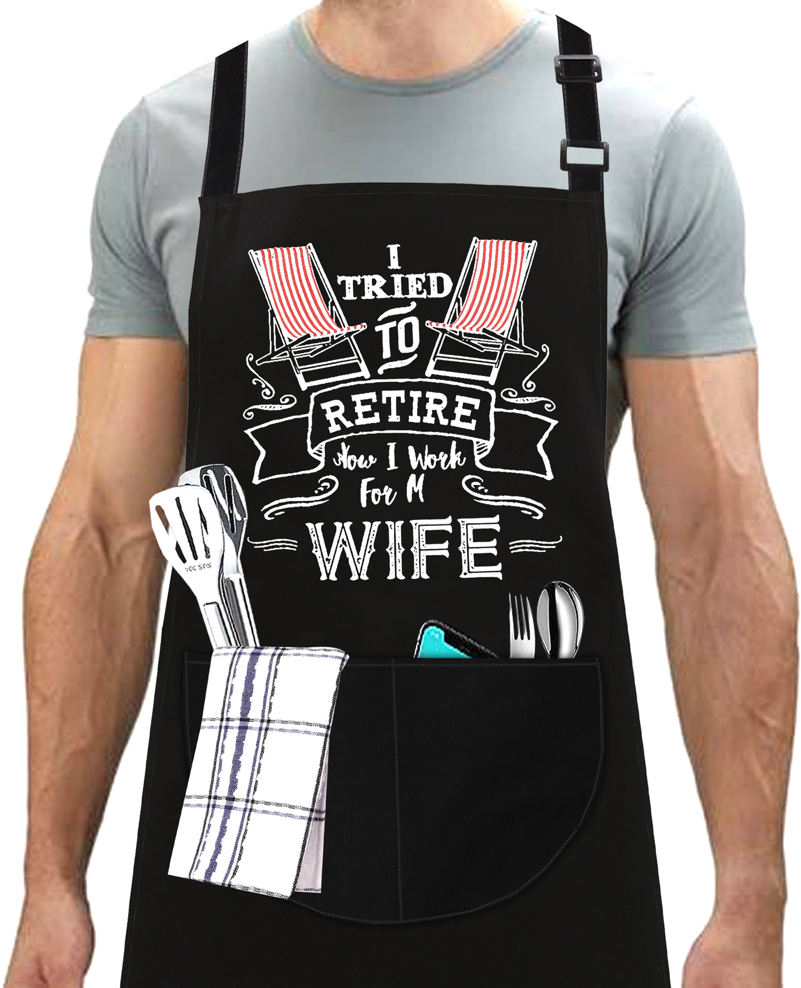 Kitchen Chef Cooking Apron I Tried to Retire Apron for Men Women