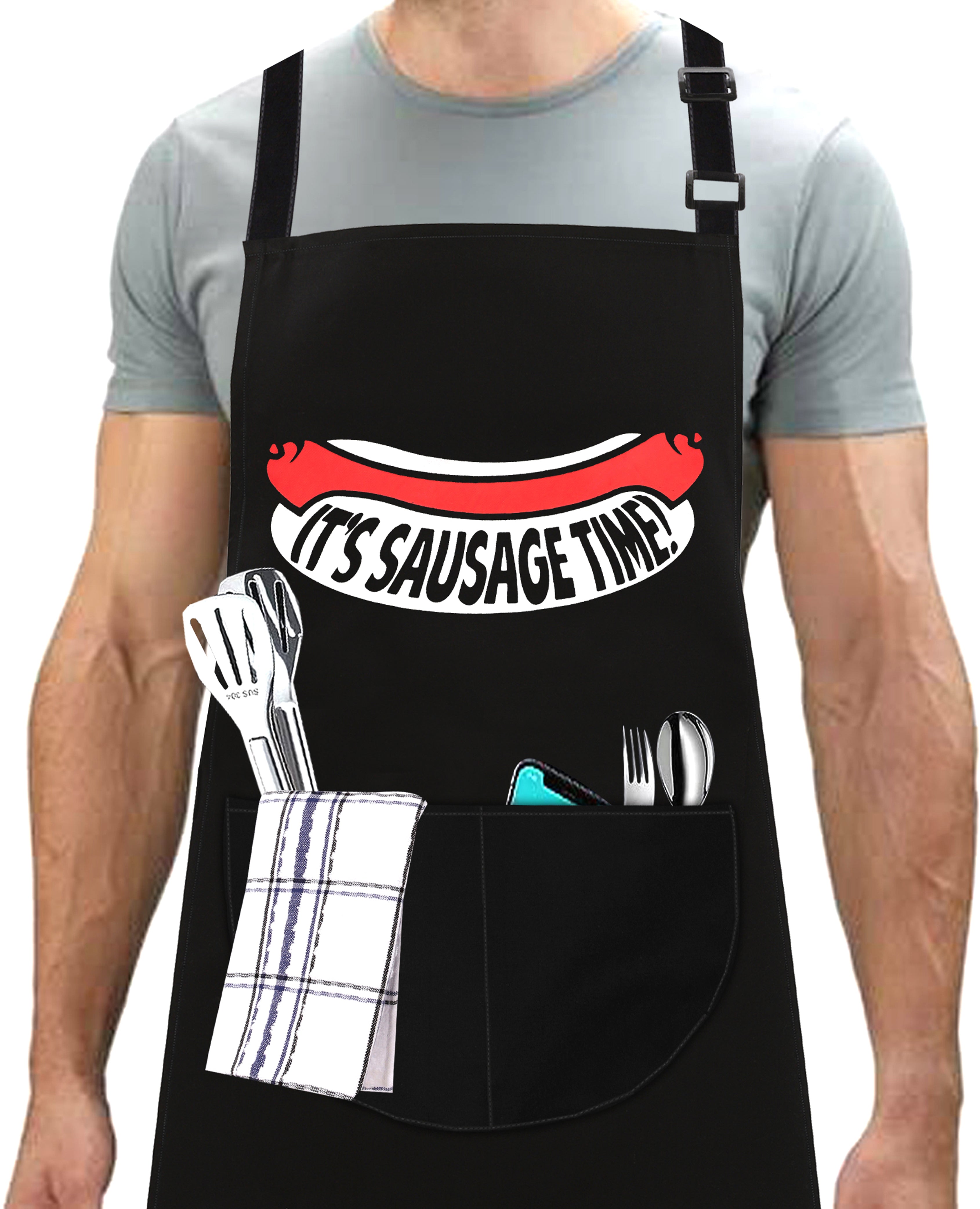 Kitchen Chef Apron Cooking Aprons Sausage Time Apron