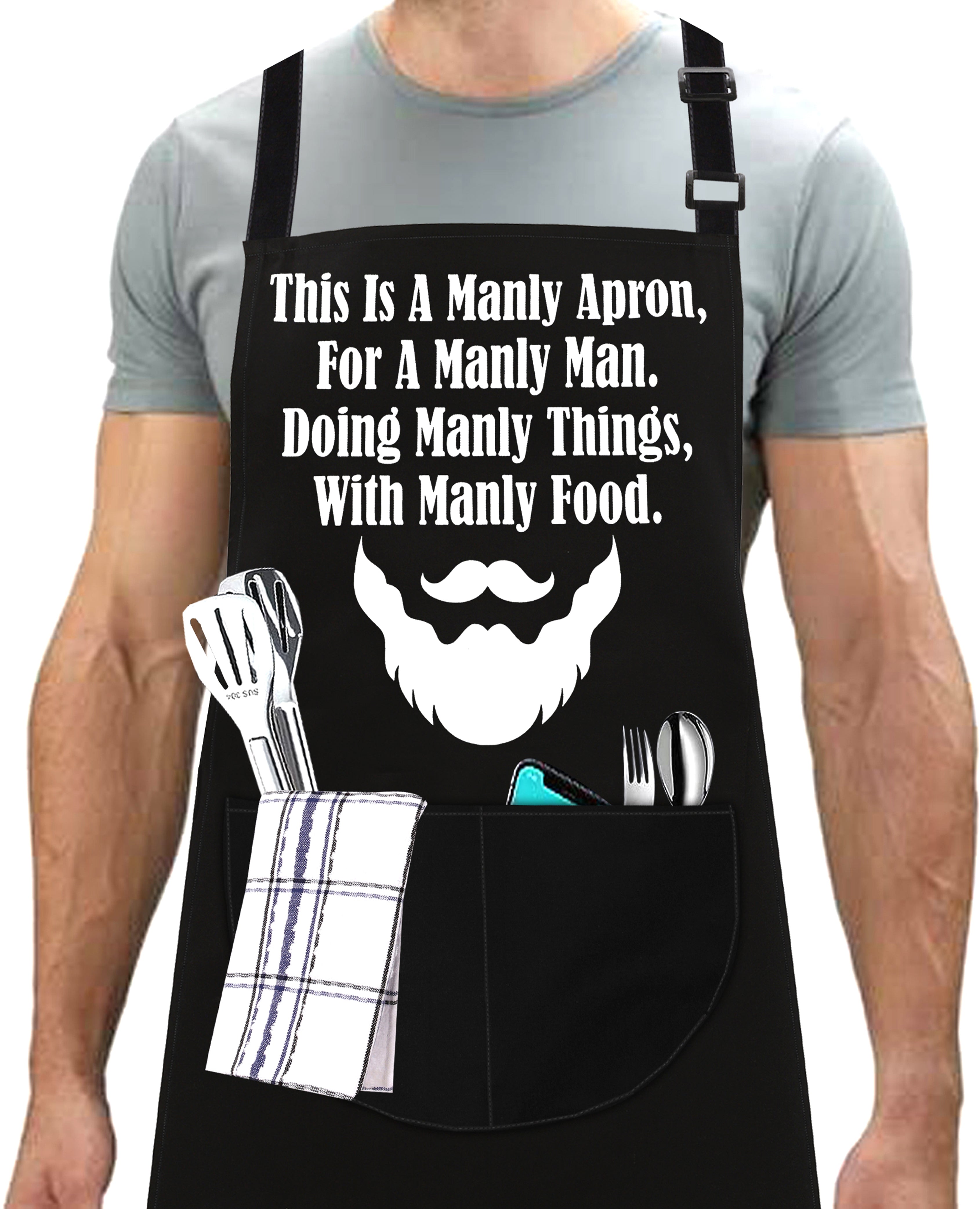 Kitchen Chef Apron Manly Man