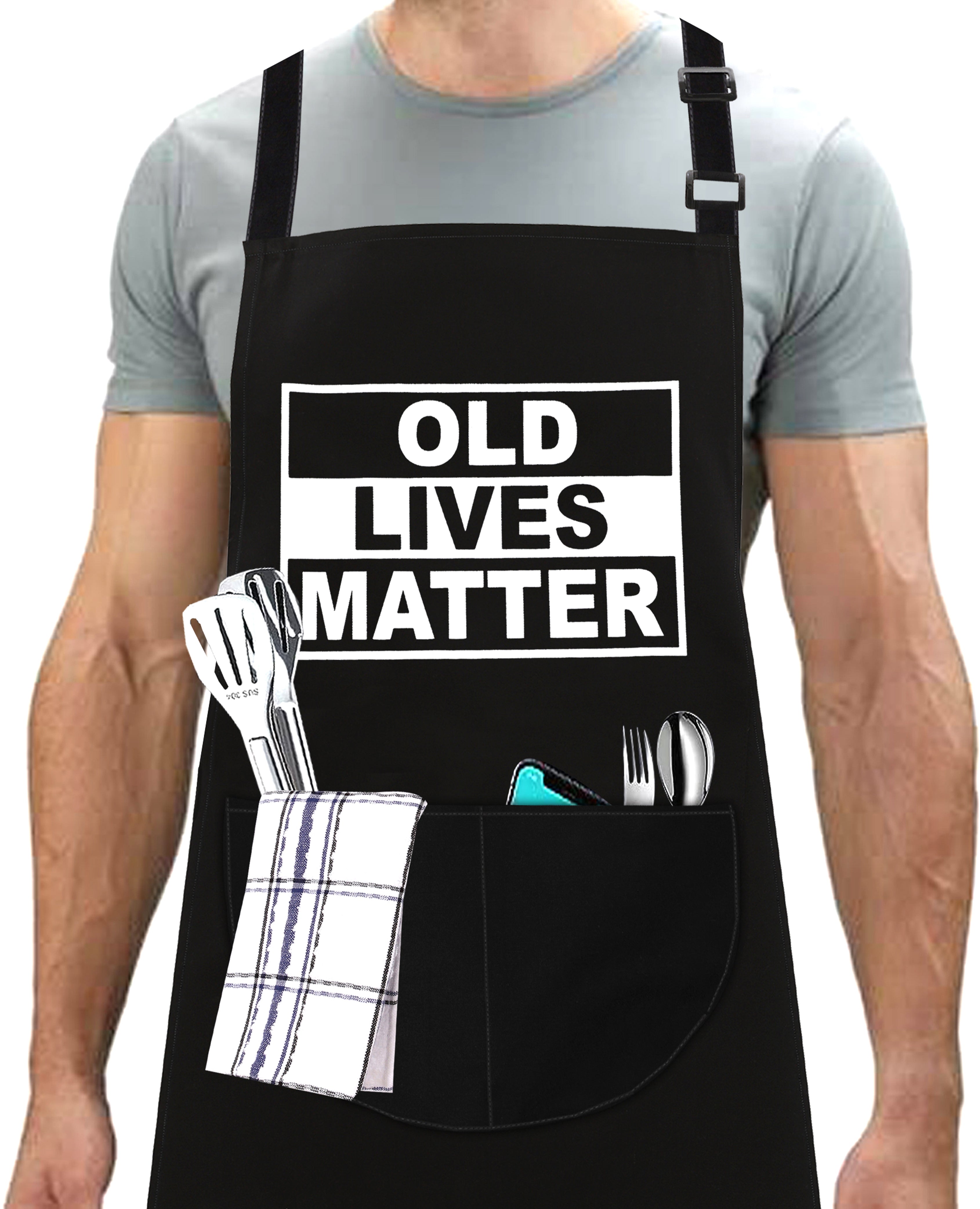 Kitchen Chef Cooking Apron Old Lives Matter Apron for Men Women