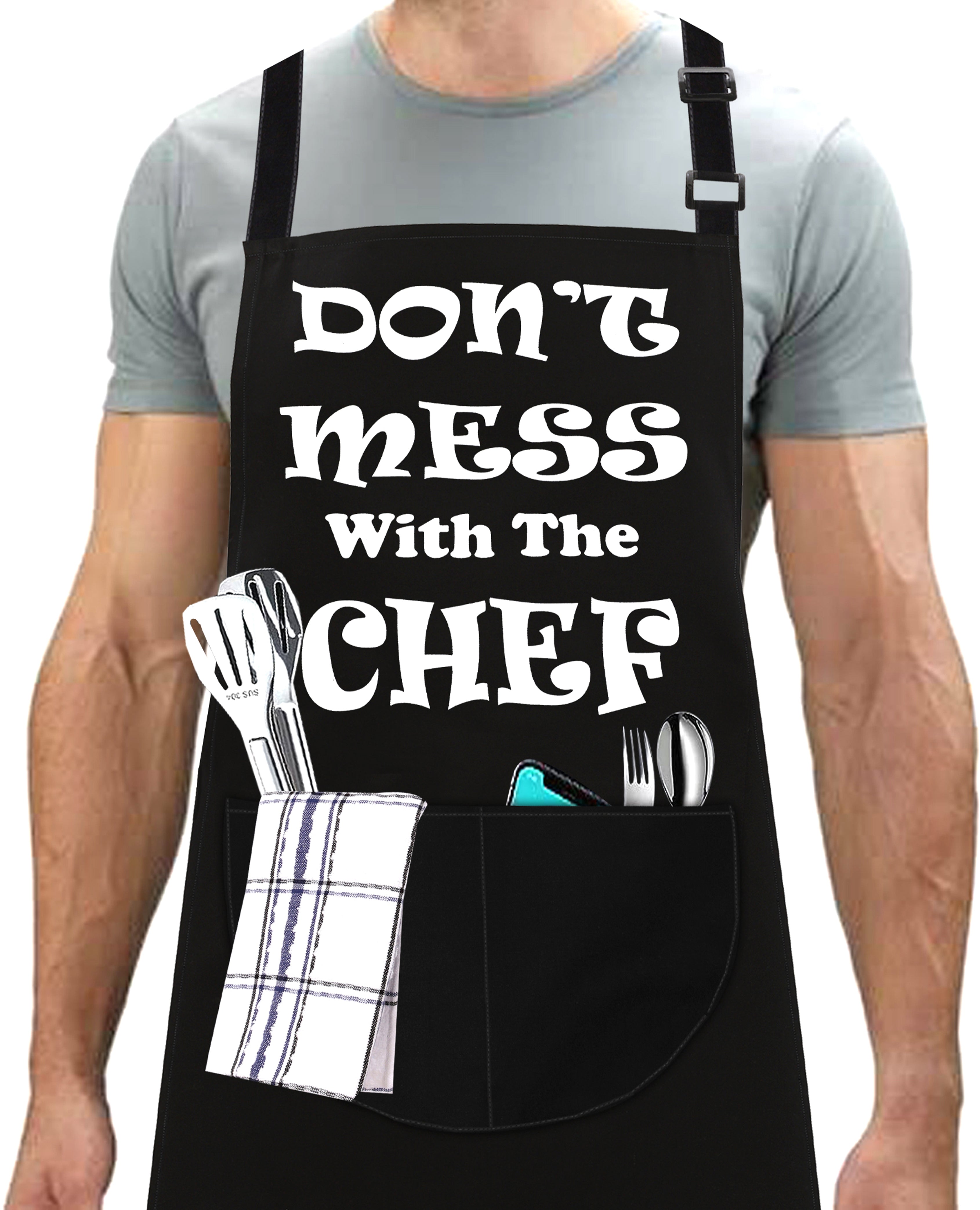 Kitchen Chef Cooking Apron Don't Mess With Chef Apron for Men Women