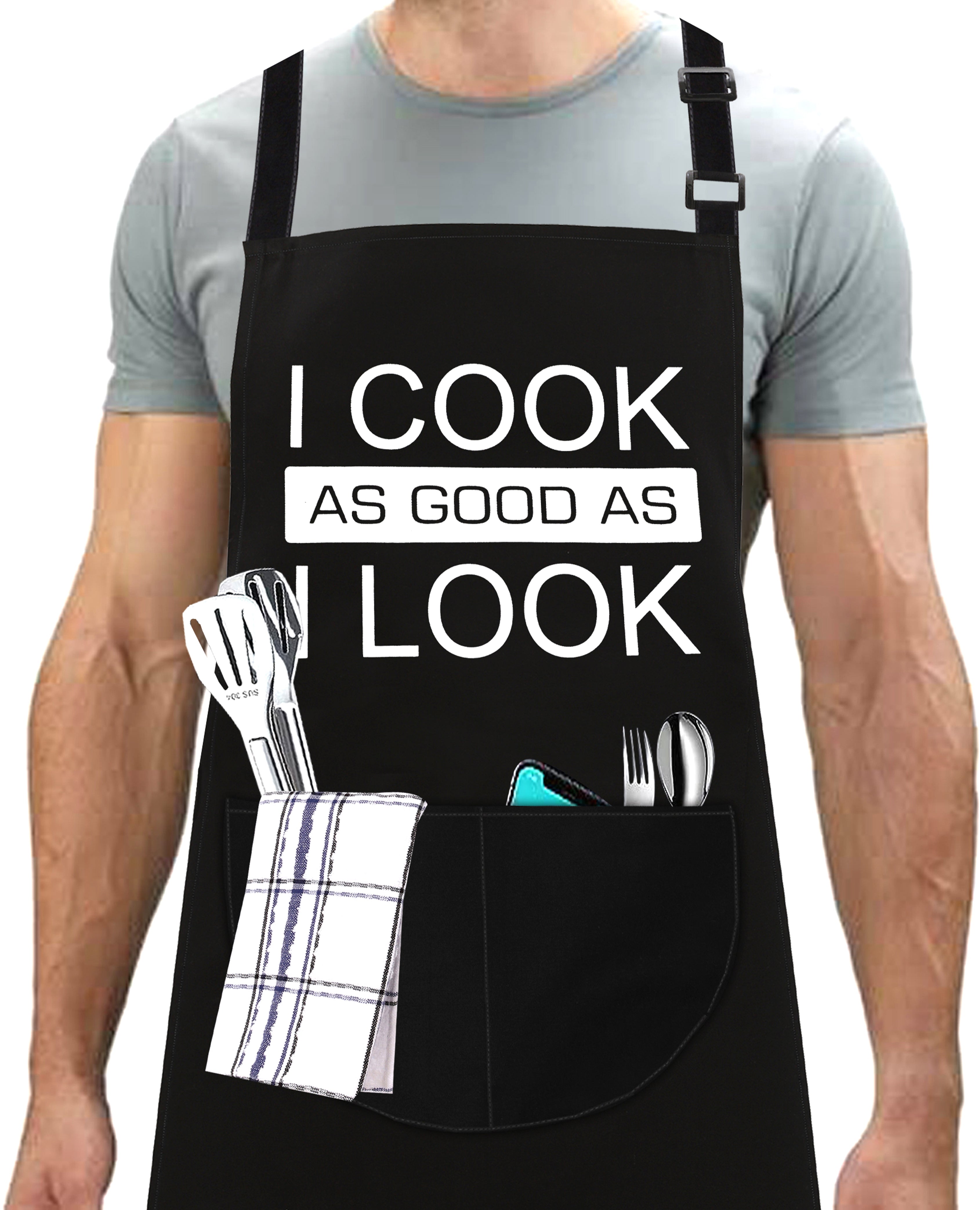 Kitchen Chef Cooking Apron I Cook as Good as I Look Apron for Men Women