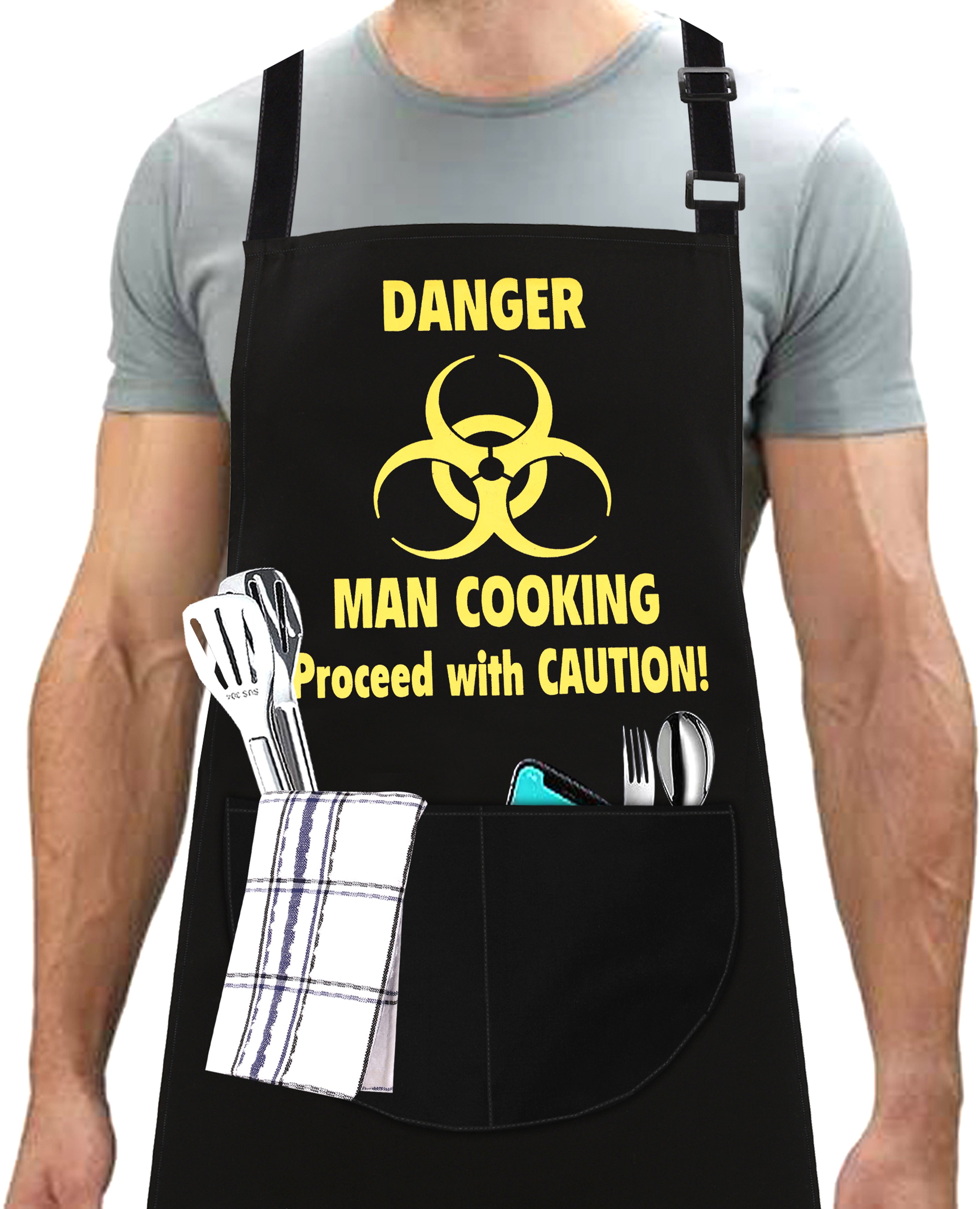 Kitchen Chef Apron Danger Man Cooking