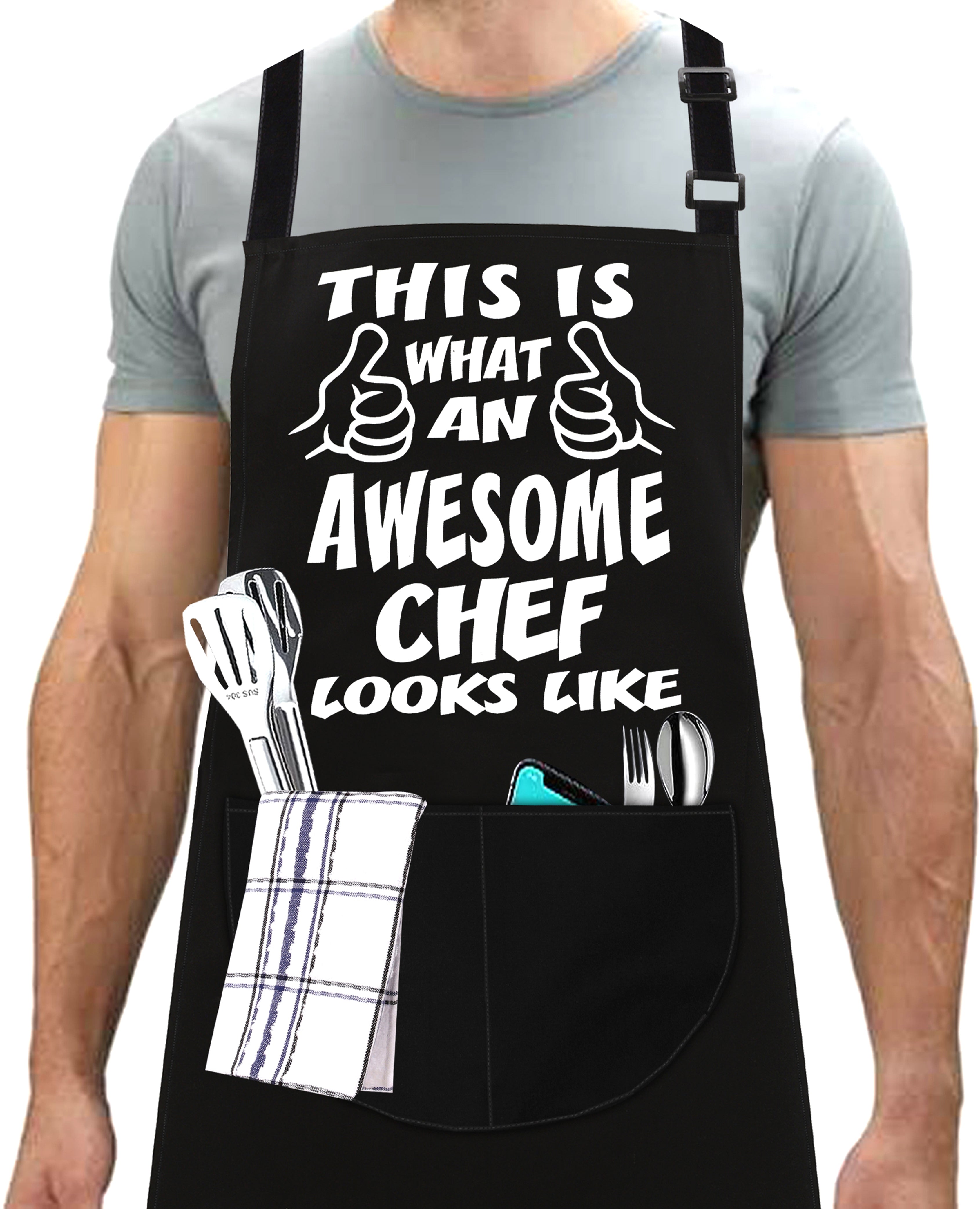 Funny Kitchen Chef Cooking Aprons for Men Awsome Chef Apron