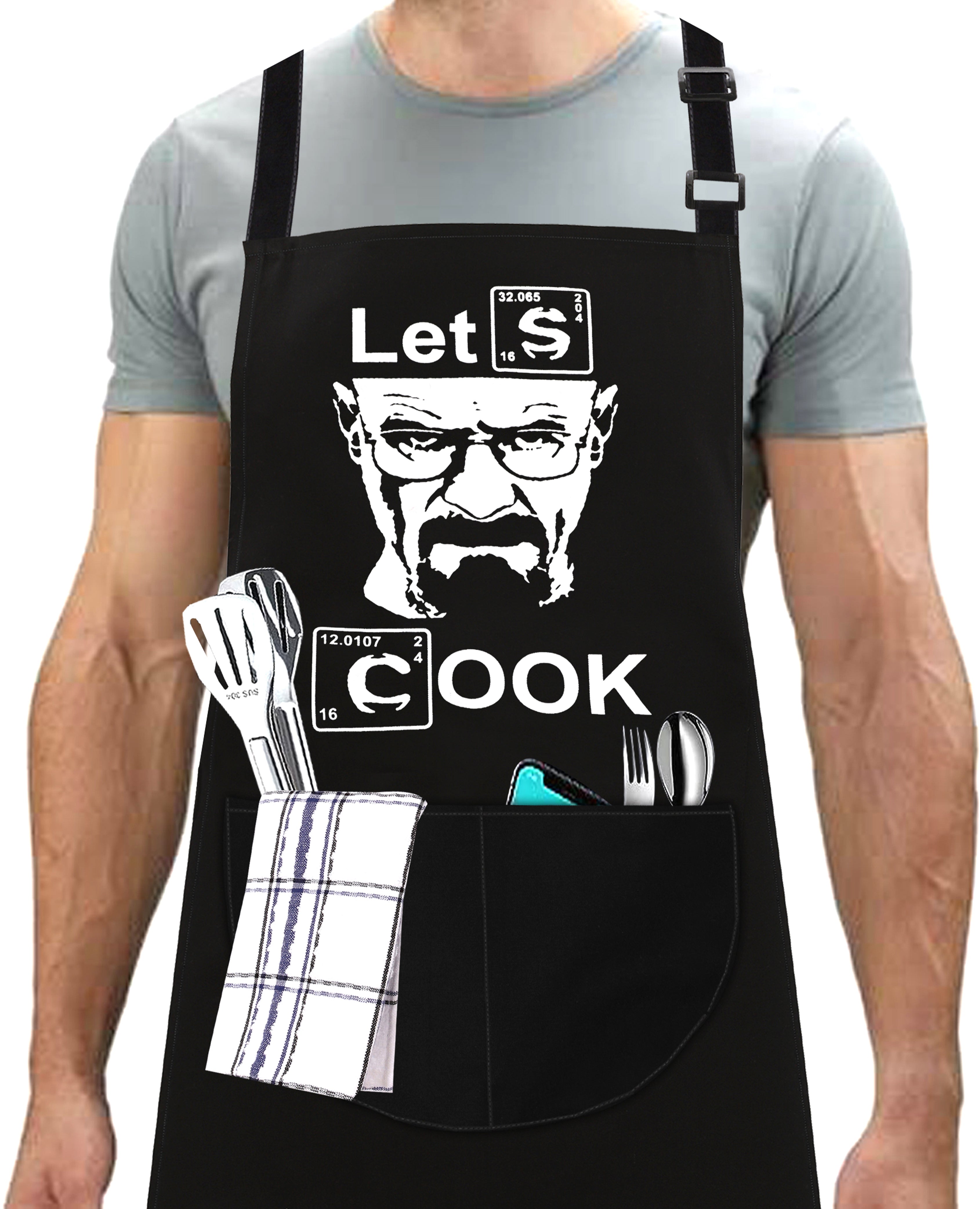 Kitchen Chef Cooking Apron Lets Cook Apron for Men Women