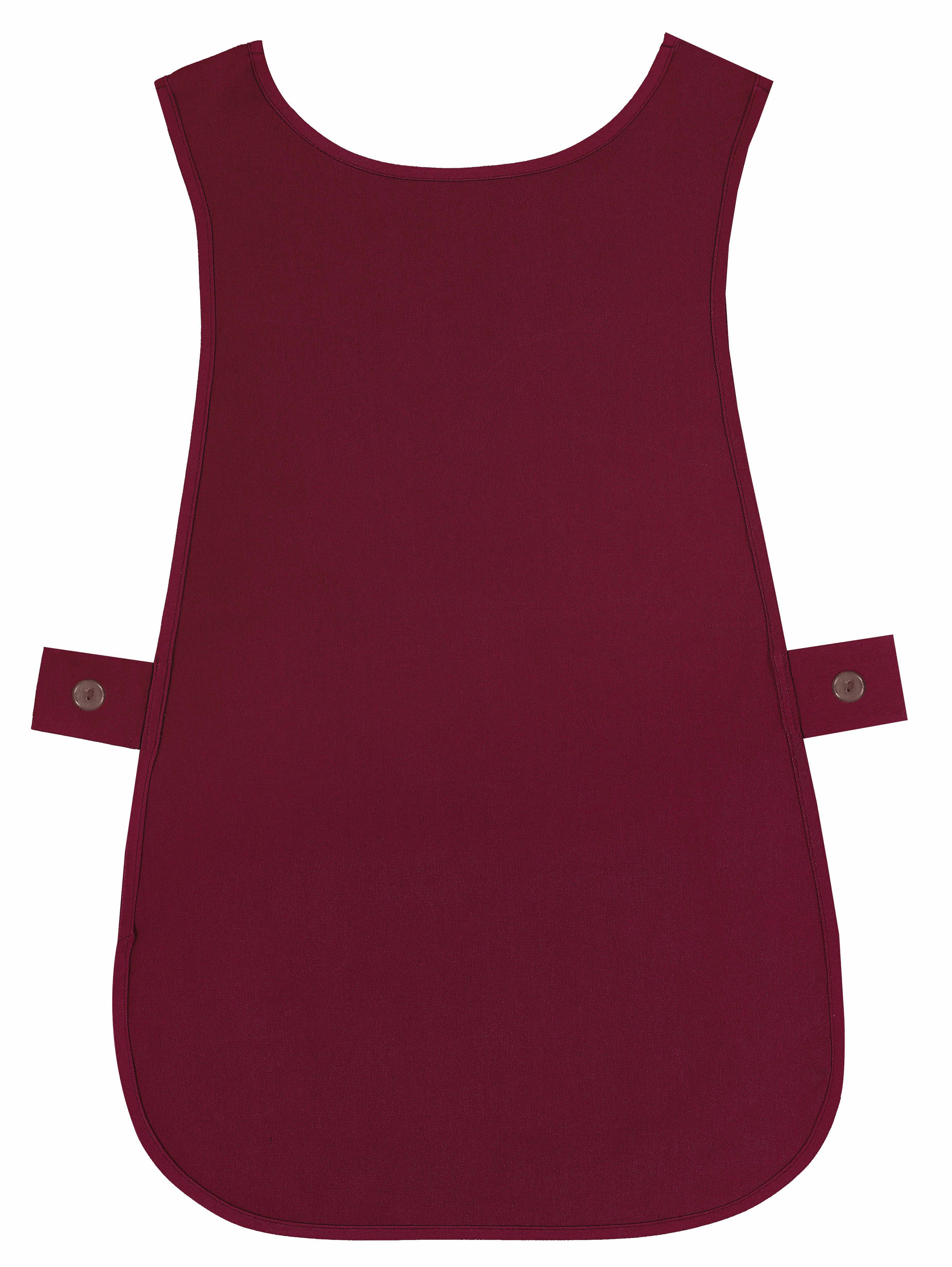 Self Tabard Apron With Front Pocket Burgundy