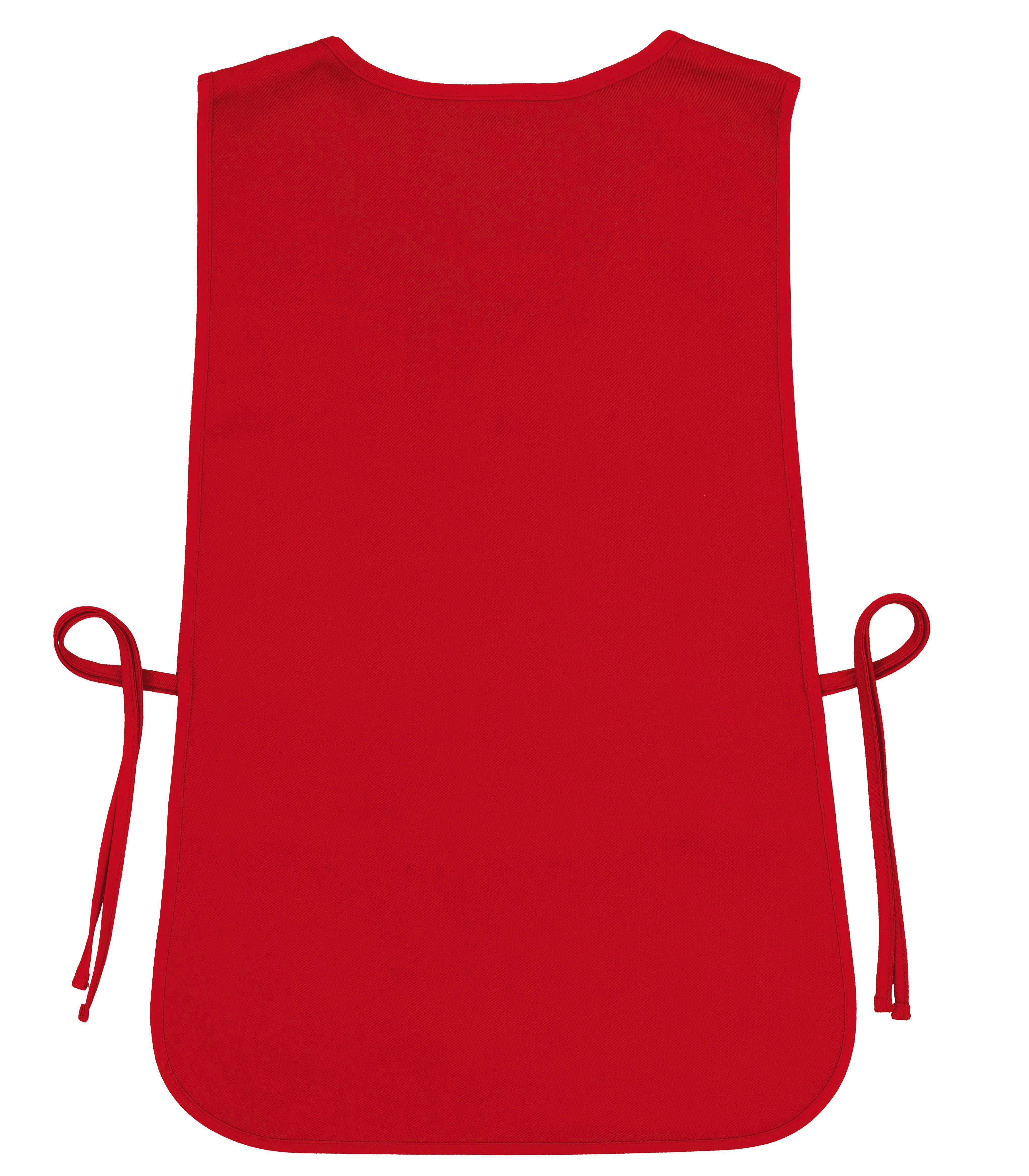 Cleaning Tabard Apron With Front Pocket Red