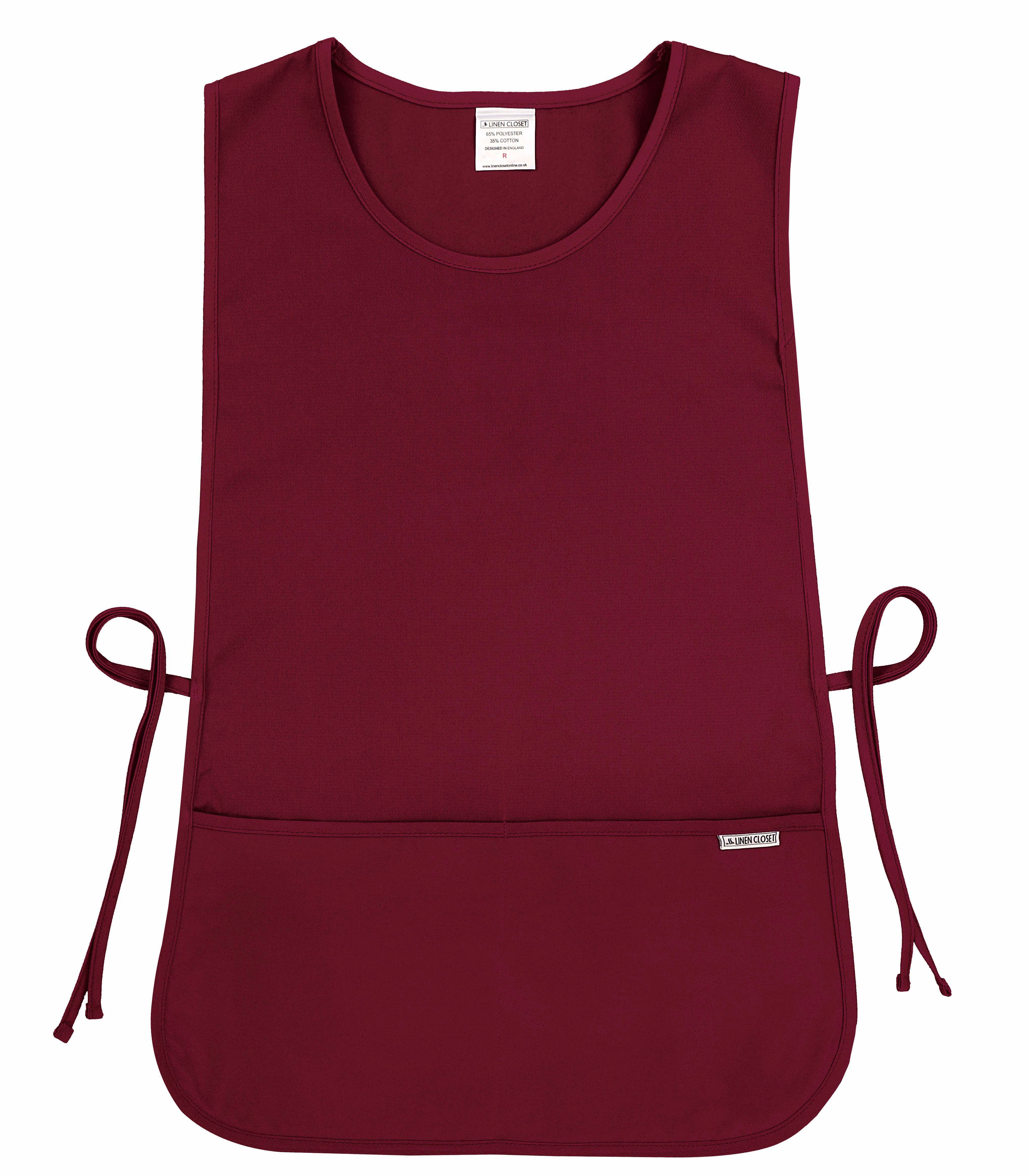 Cleaning Tabard Apron With Front Pocket Burgundy