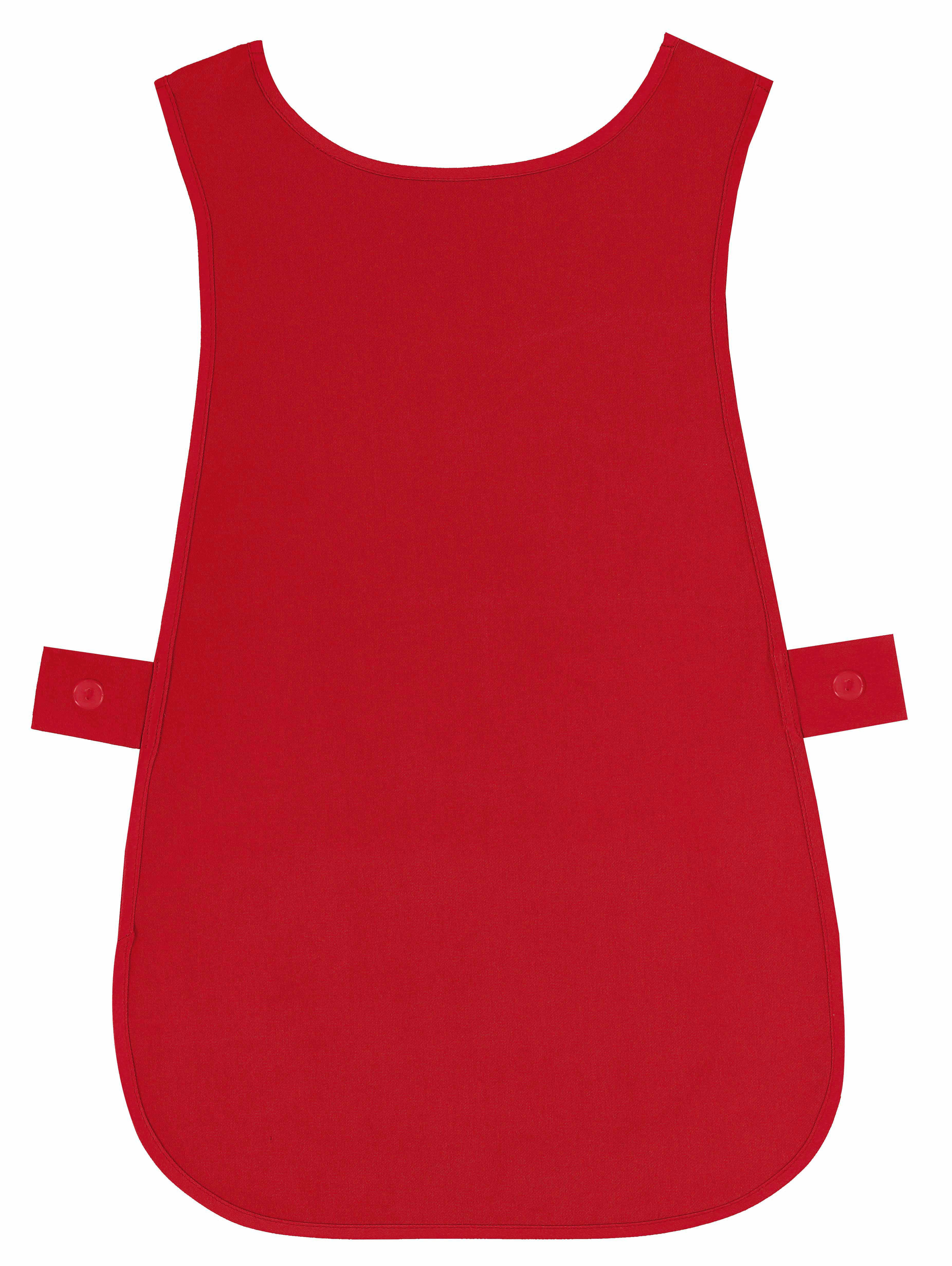 Self Tabard Apron With Front Pocket Red