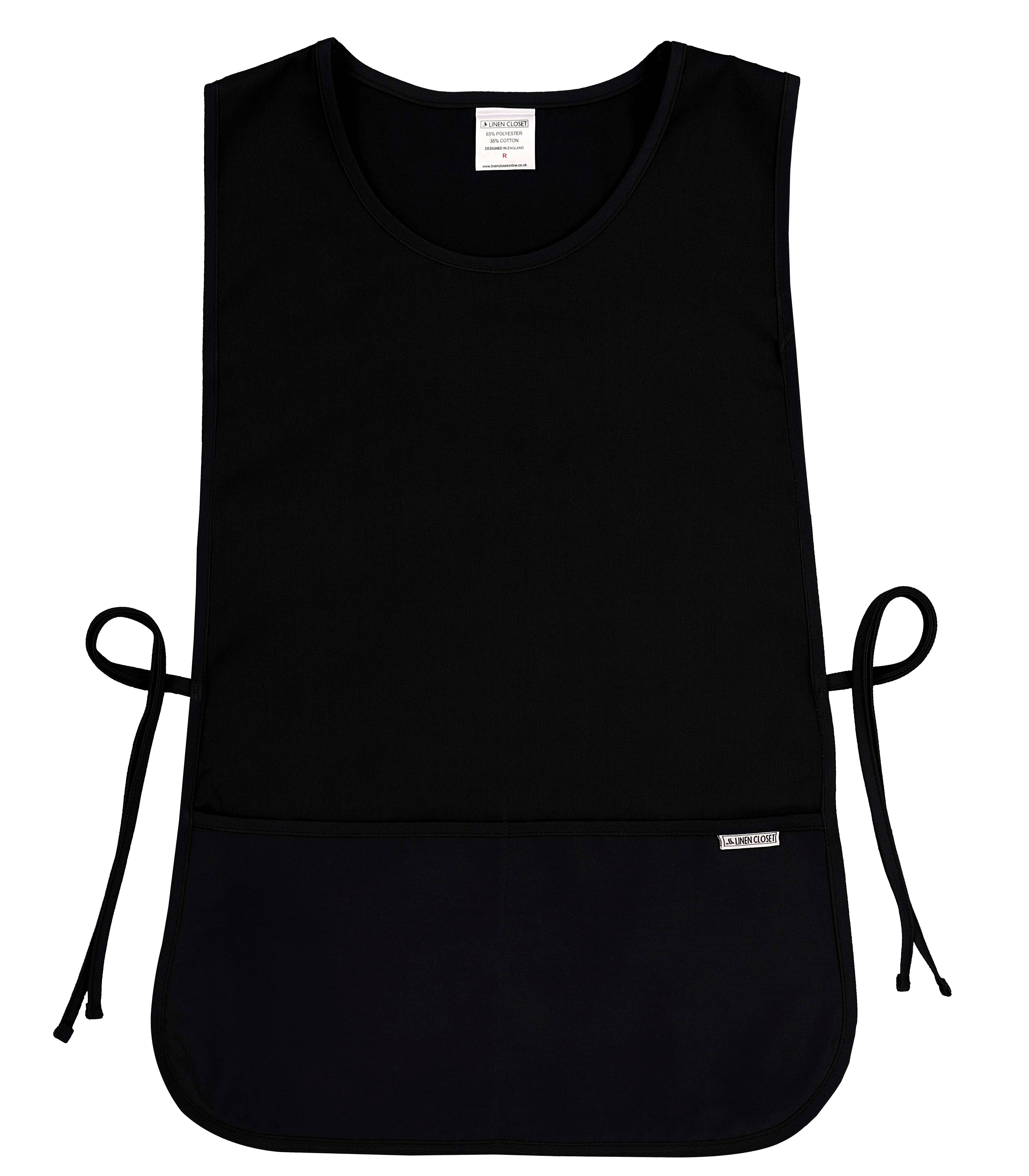 Cleaning Tabard Apron With Front Pocket Black