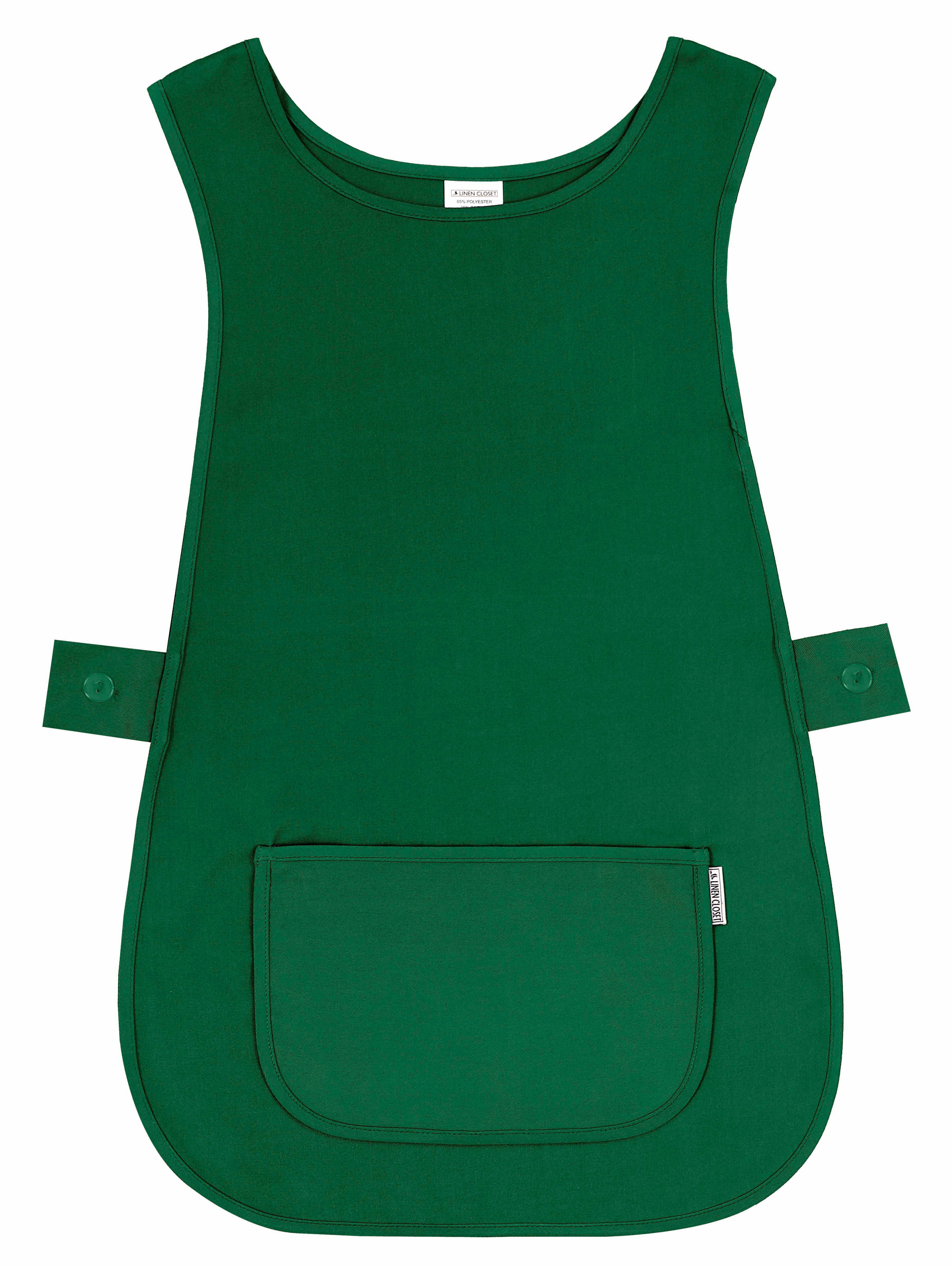 Self Tabard Apron With Front Pocket Green