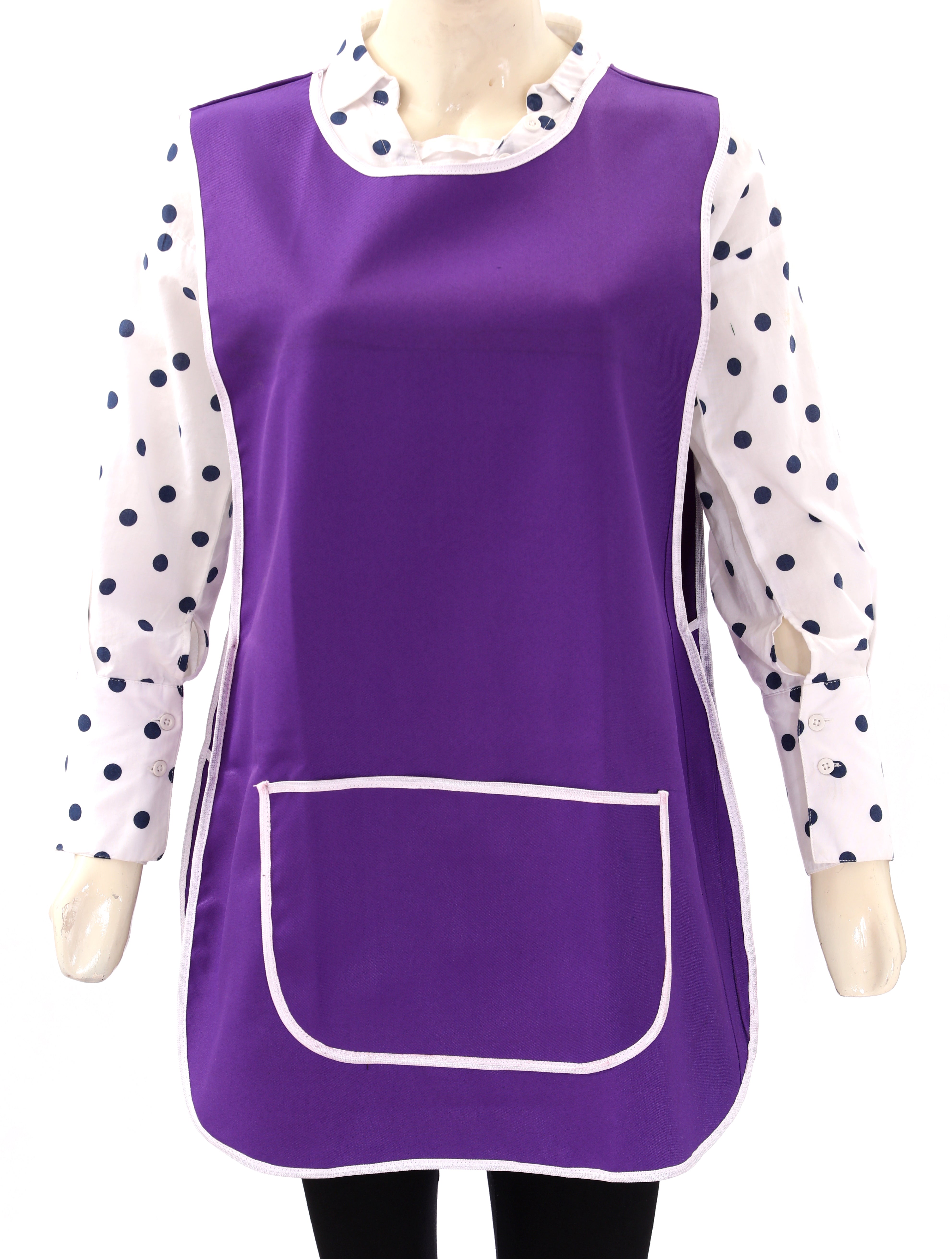 Tabard Apron With Front Pocket Cleaning Apron Purple