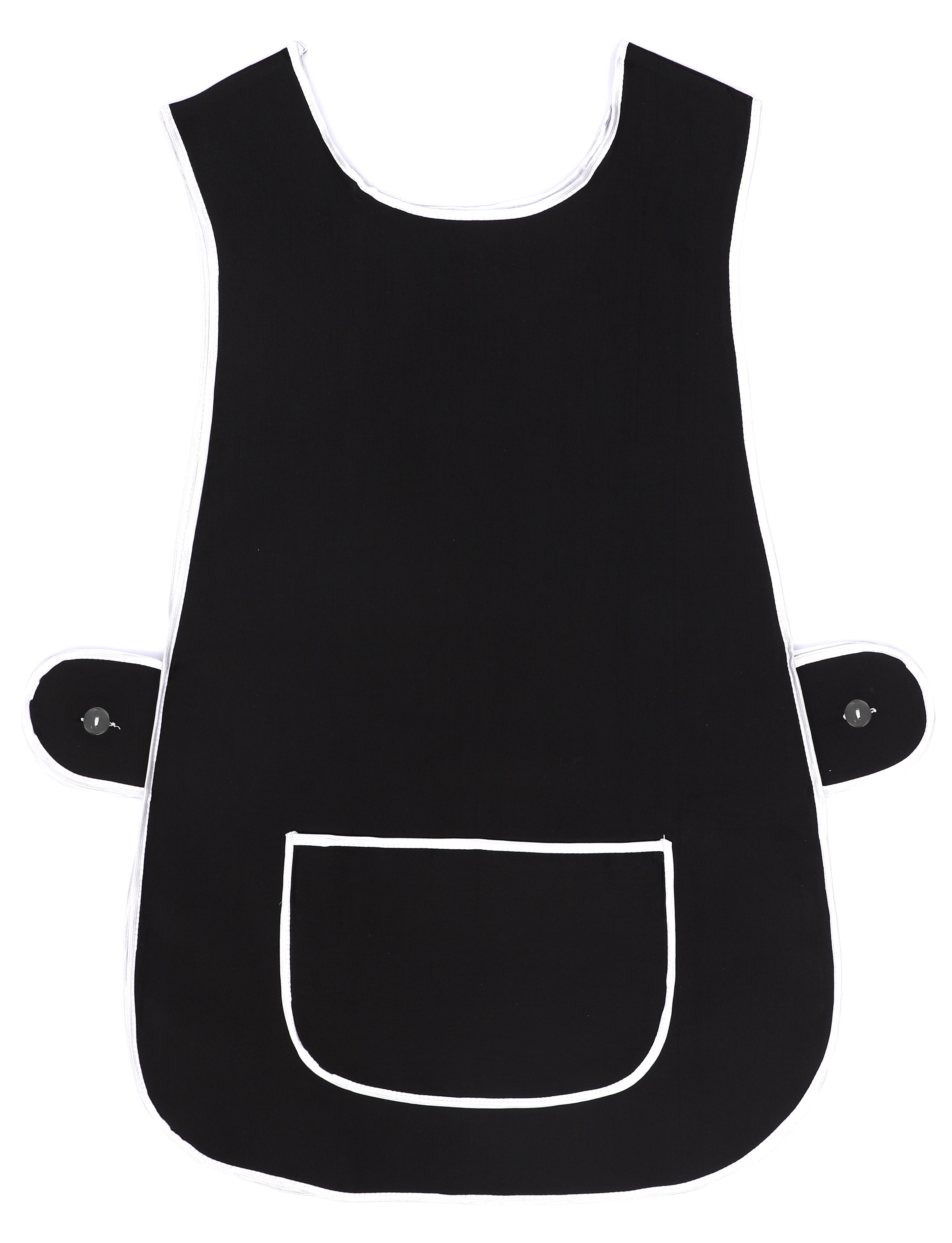 Tabard Apron With Front Pocket Black Cleaning Apron