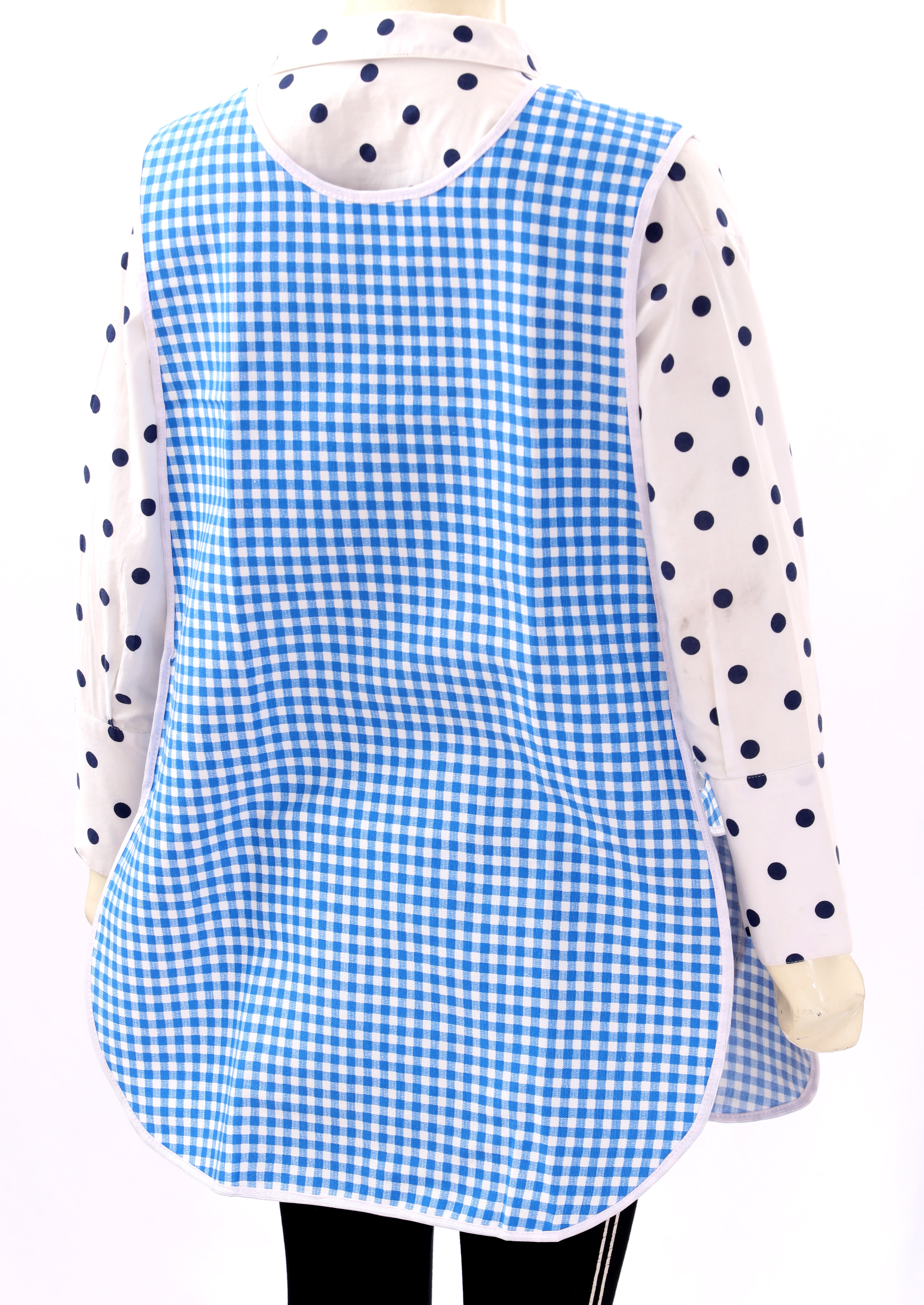 Tabard Apron With Front Pocket Blue Check