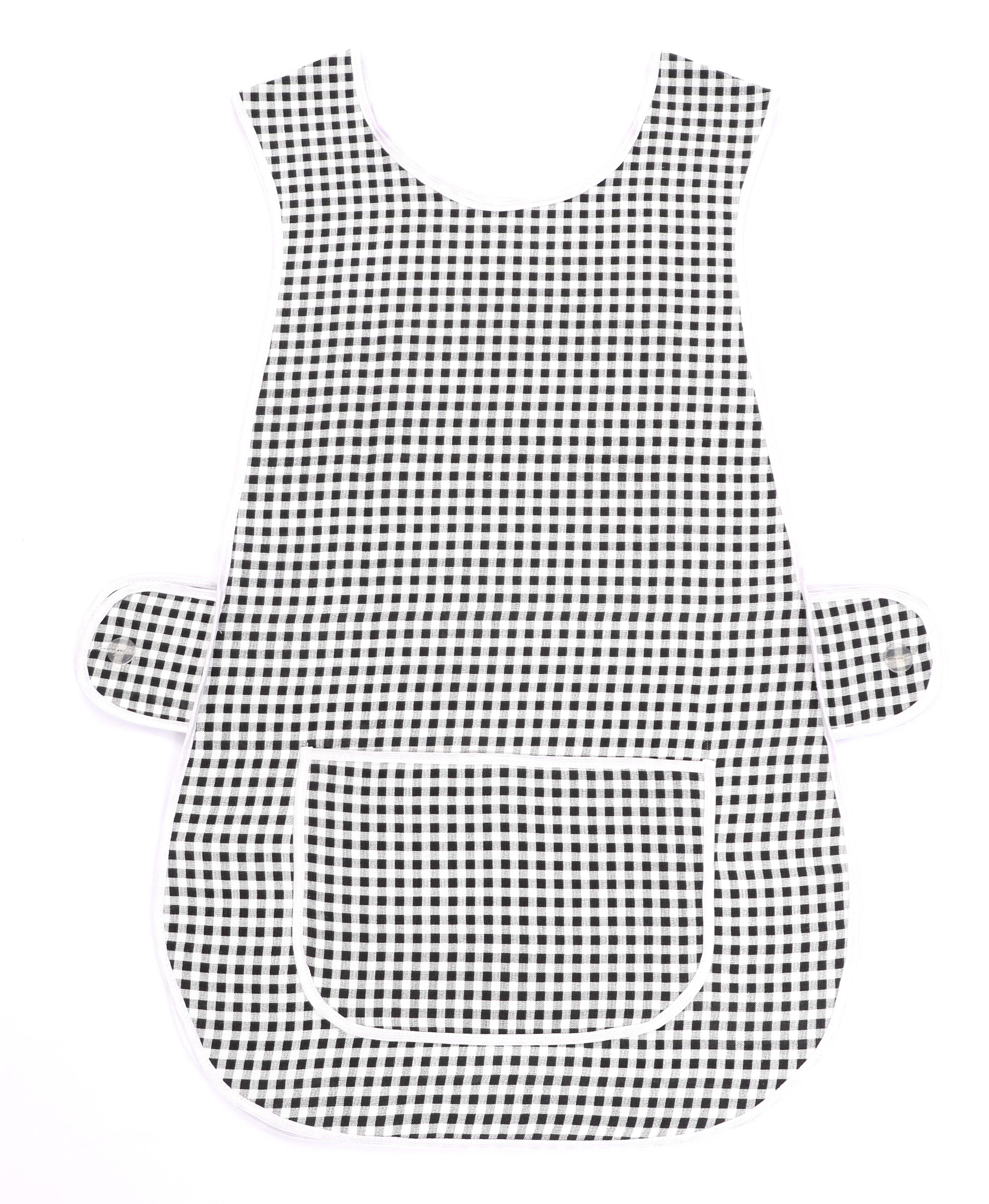 Tabard Apron With Front Pocket Black Check Work Cleaning Aprons