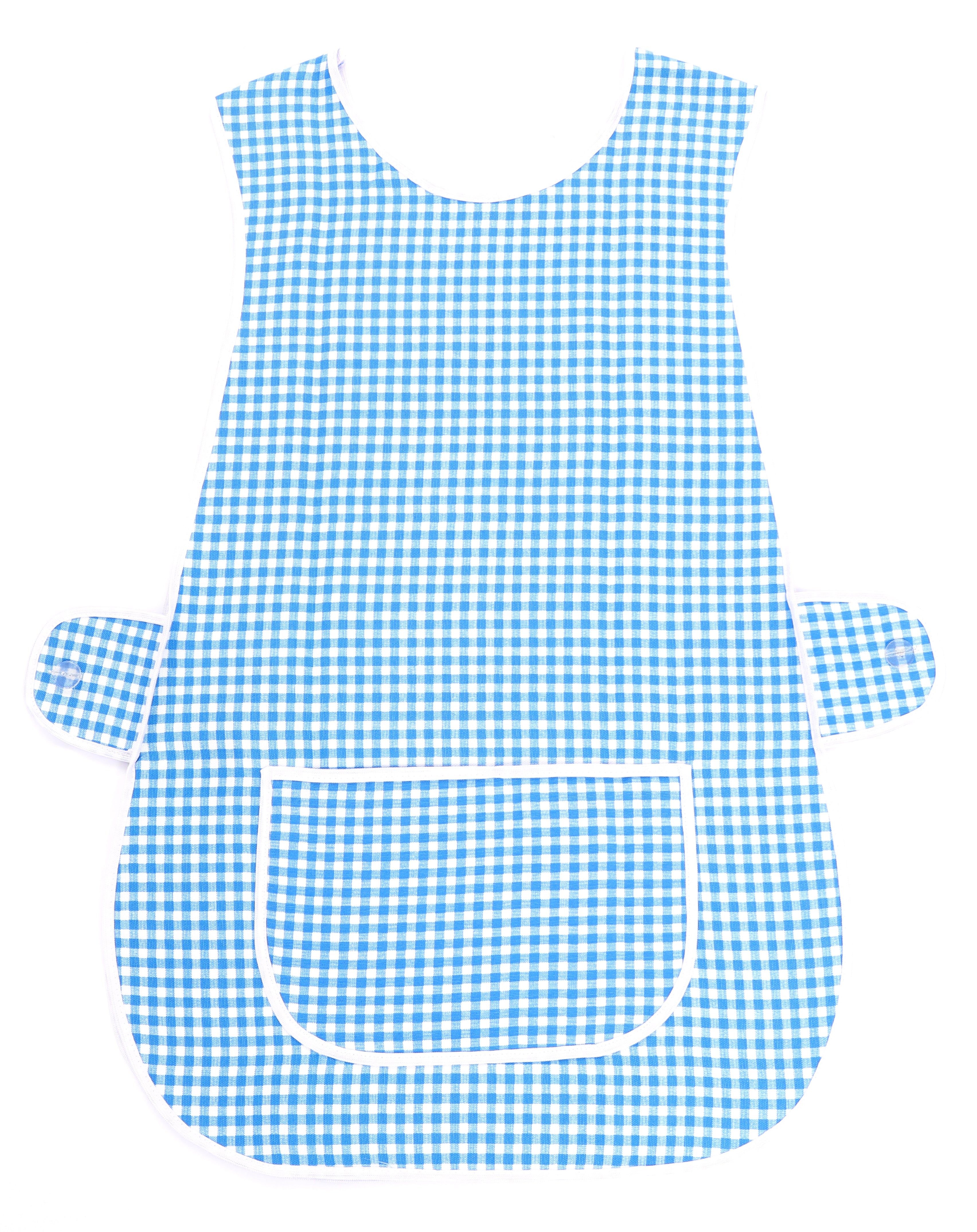 Tabard Apron With Front Pocket Blue Check