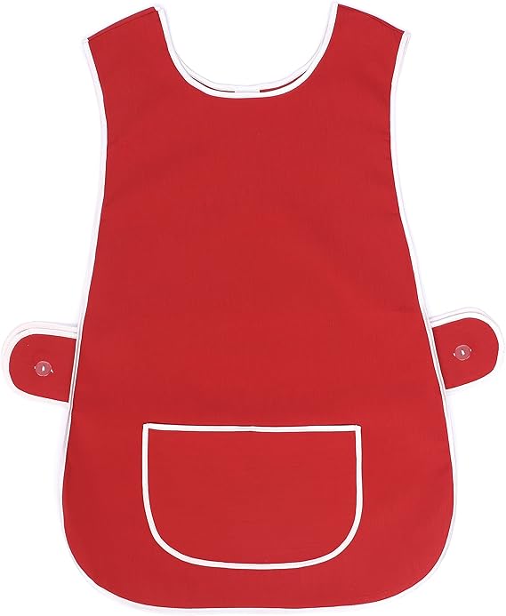 Tabard Apron With Front Pocket Red Cleaning Apron