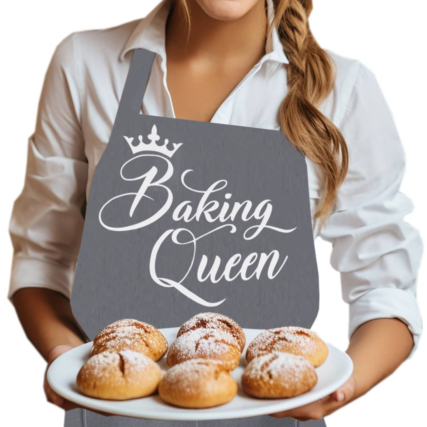 Baking Aprons for Women Baking Queen Apron Grey Bakers Apron Gift