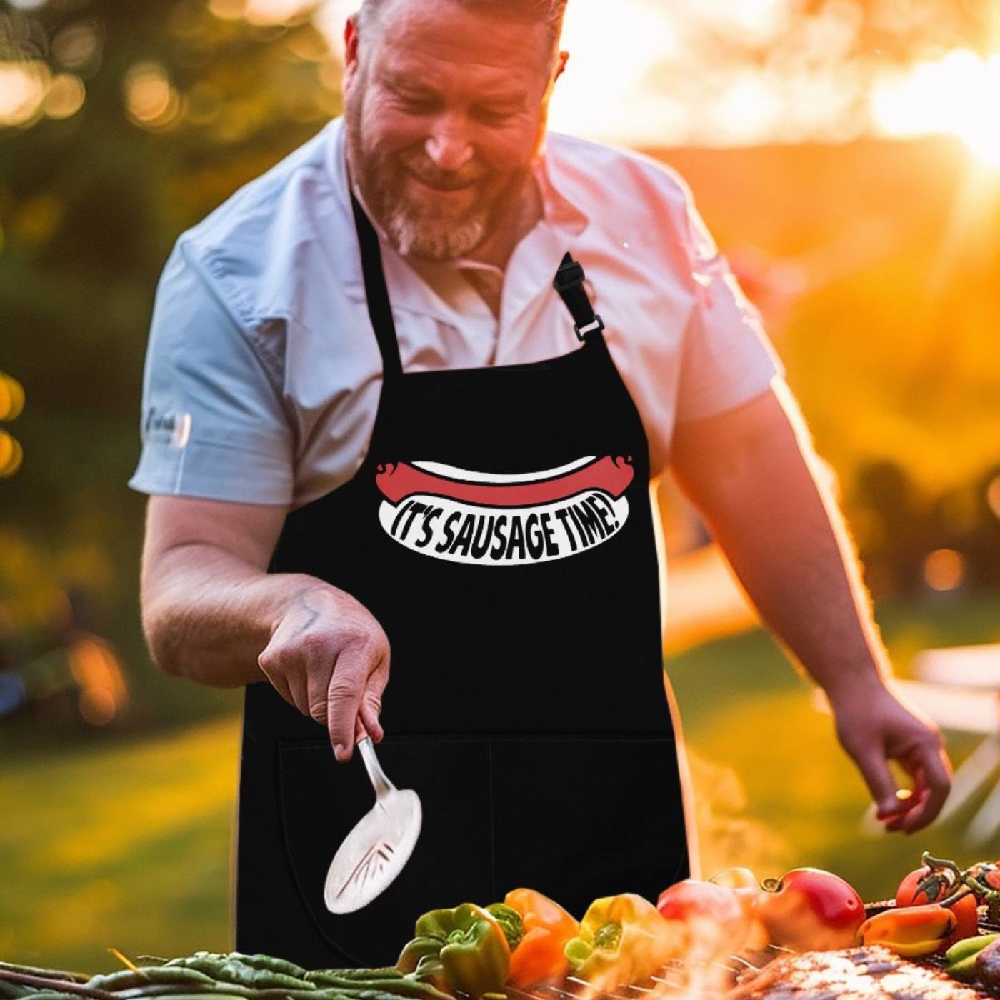 Kitchen Chef Apron Cooking Aprons Sausage Time Apron