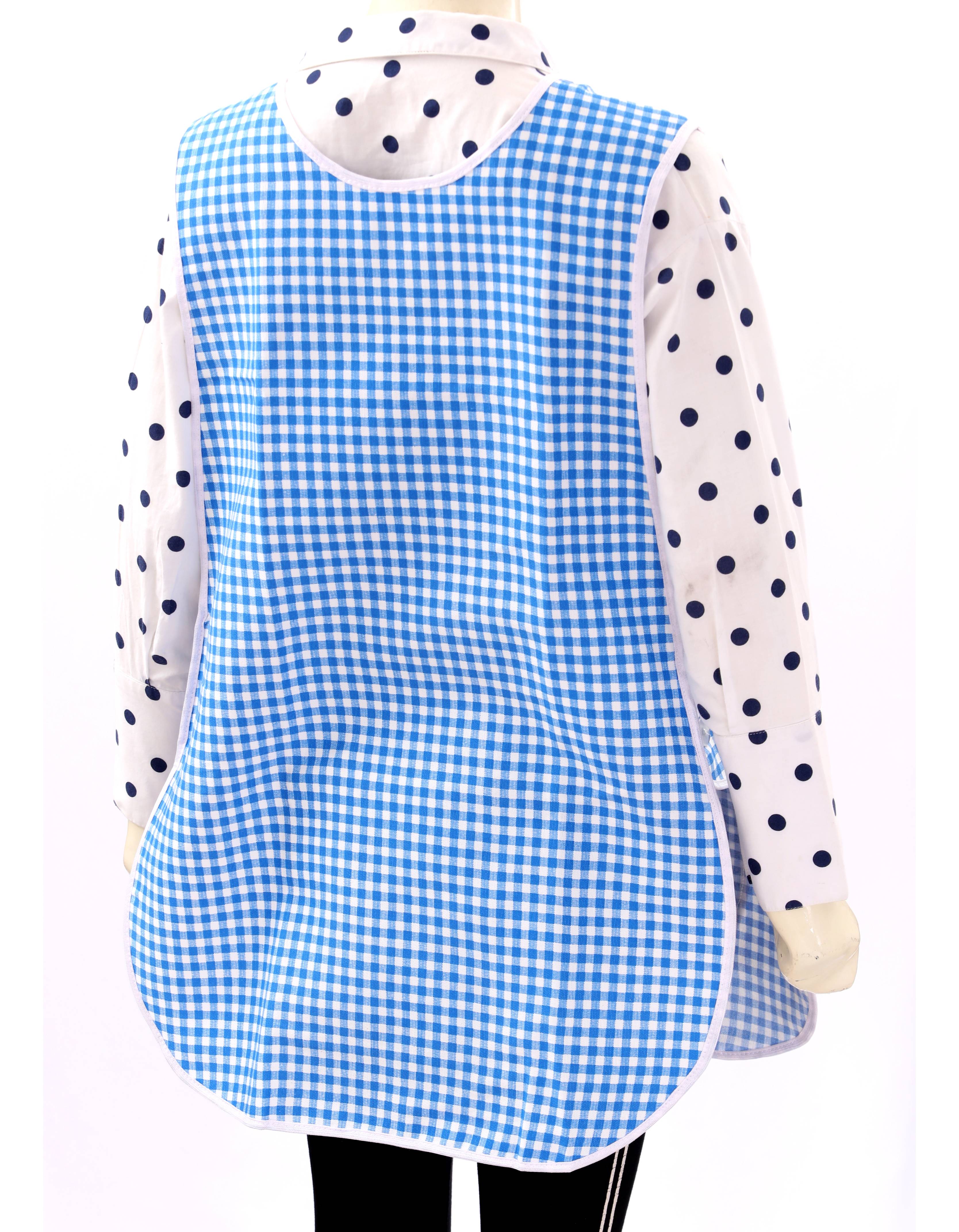 Tabard Apron With Front Pocket Blue Check