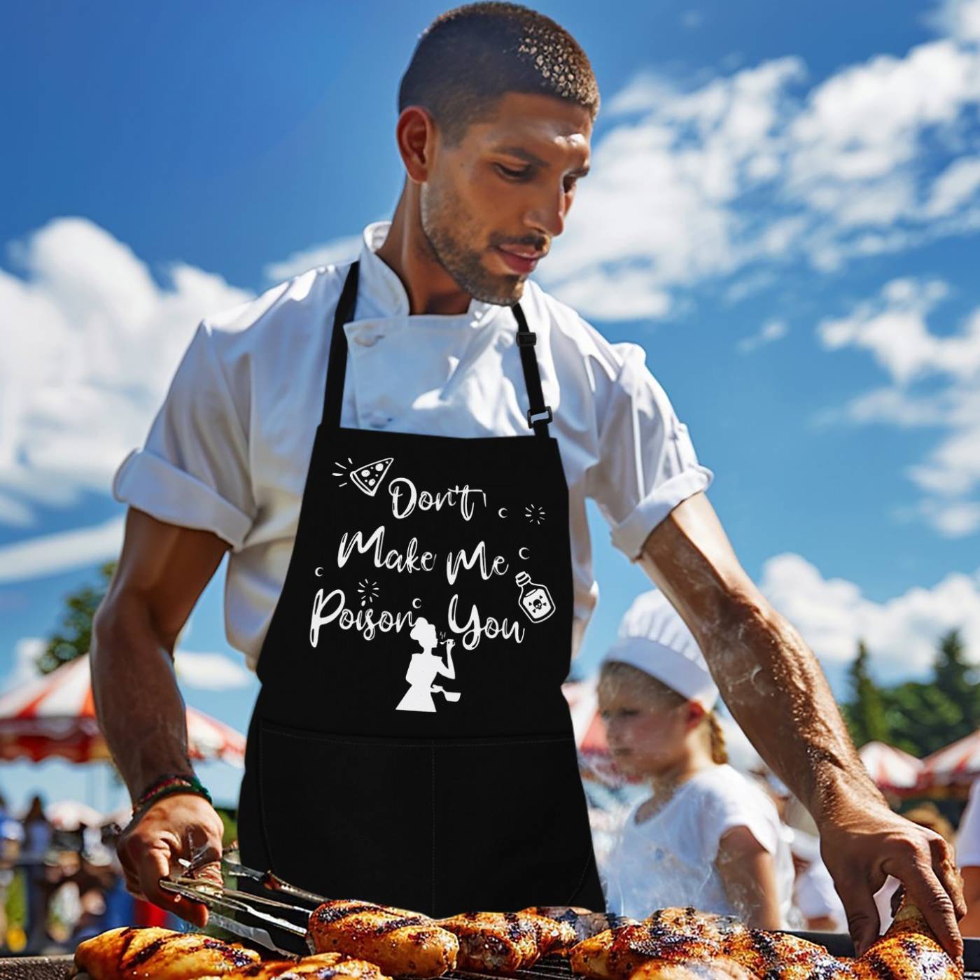 Kitchen Chef Apron Don't Make Me Poison You Apron Black