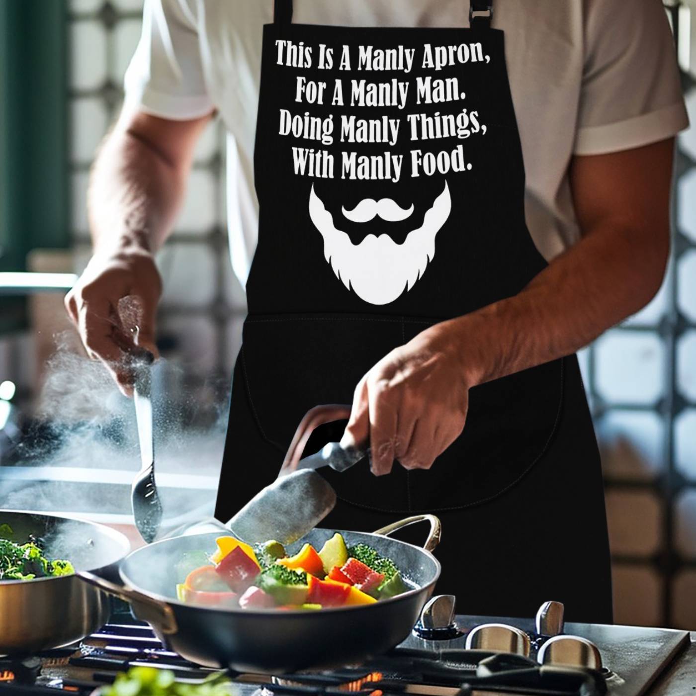 Kitchen Chef Apron Manly Man