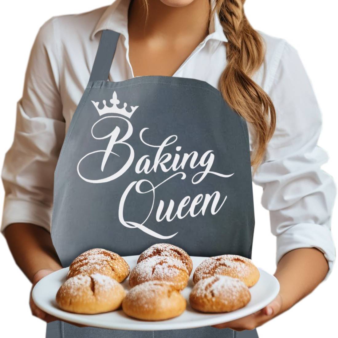 Baking Aprons for Women Baking Queen Apron Grey Bakers Apron Gift