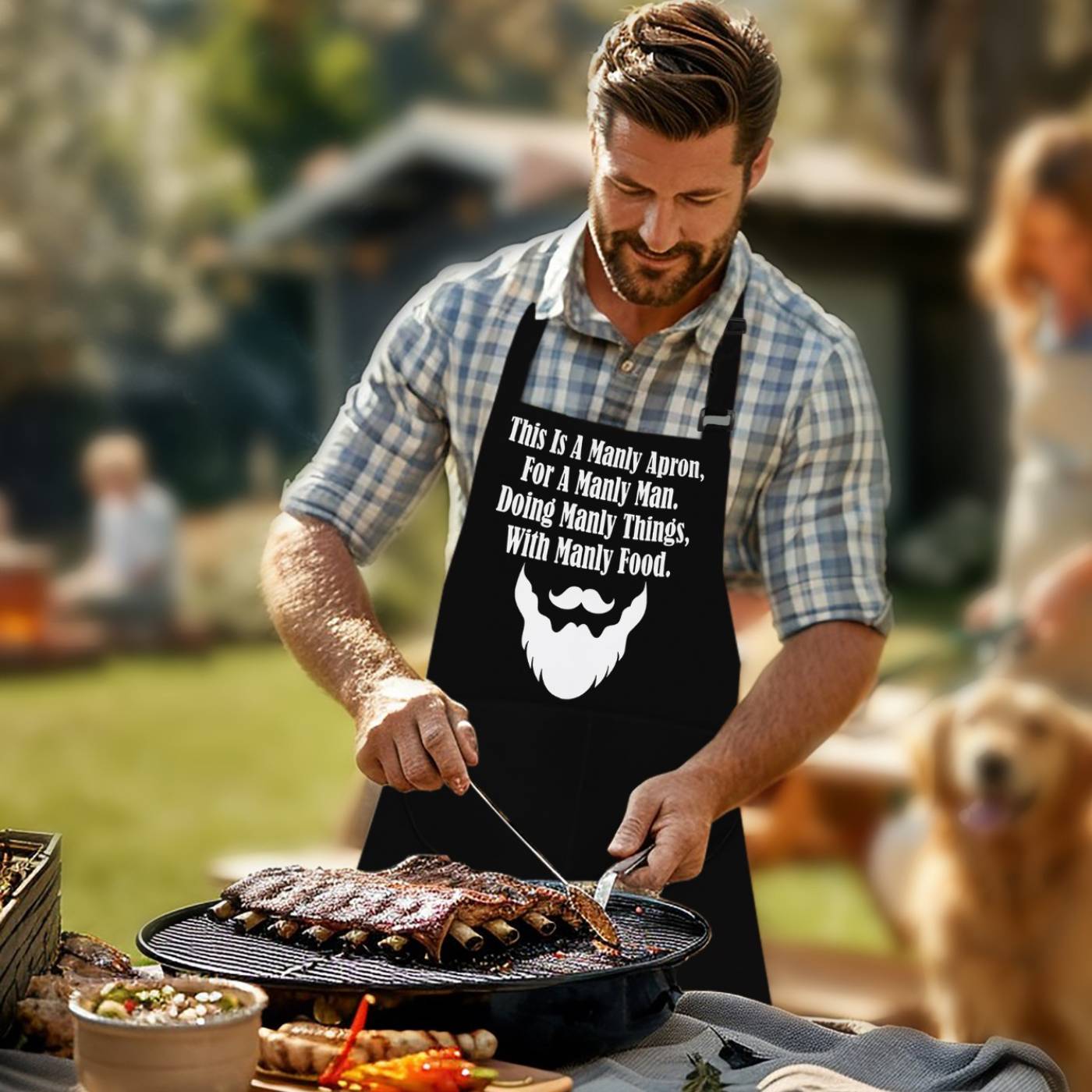 Kitchen Chef Apron Manly Man