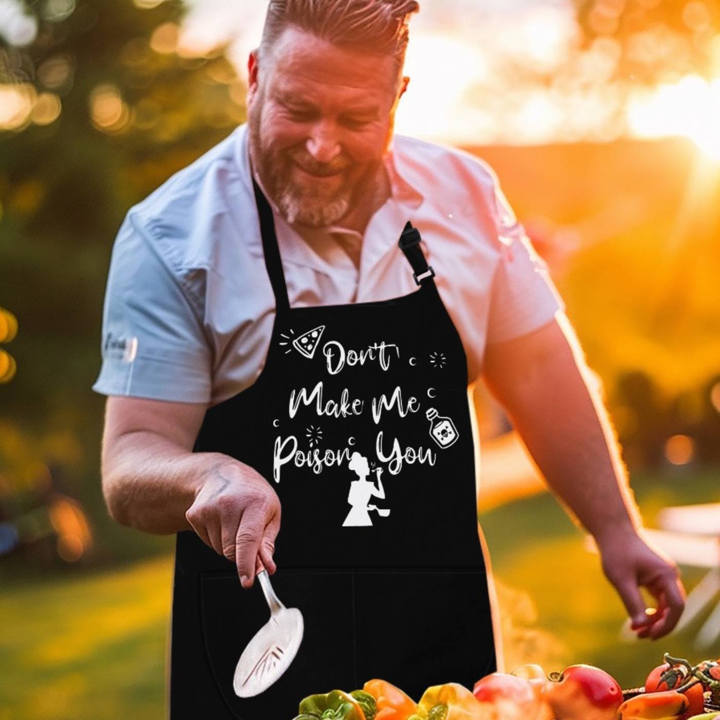 Kitchen Chef Apron Don't Make Me Poison You Apron Black