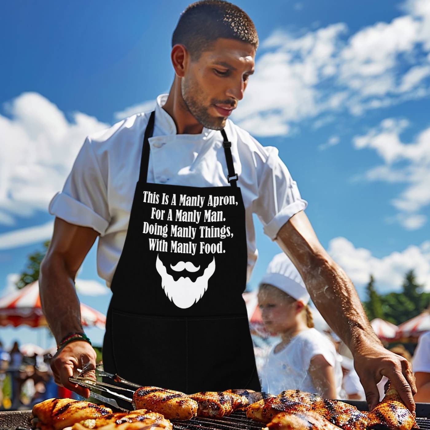 Kitchen Chef Apron Manly Man