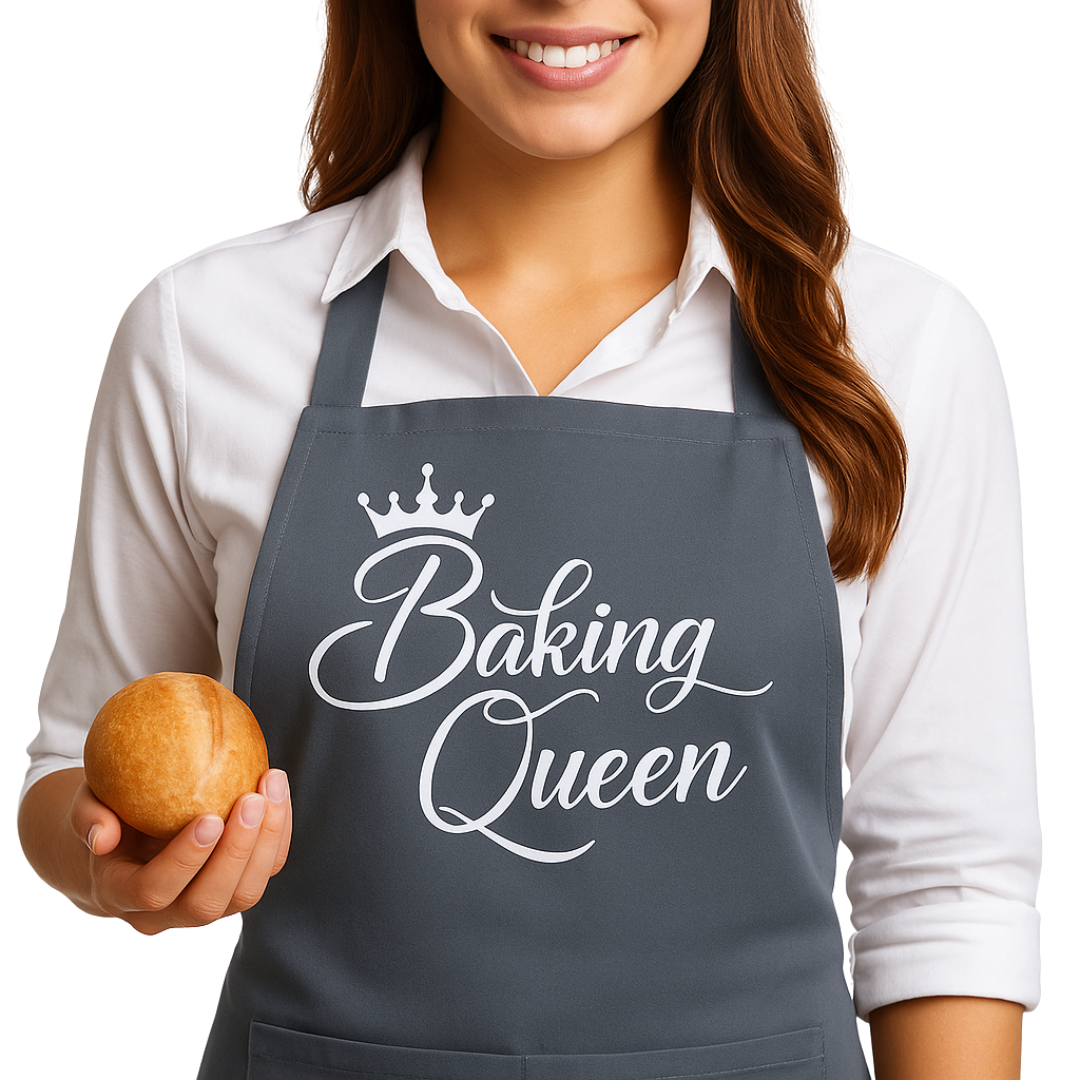 Baking Aprons for Women Baking Queen Apron Grey Bakers Apron Gift