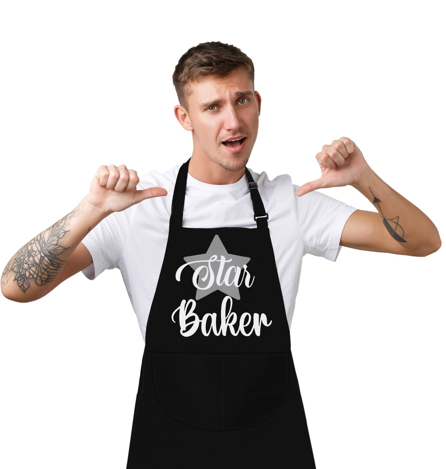 Star Baker Baking Aprons for Men Unisex Apron Bakers Apron Gift Black