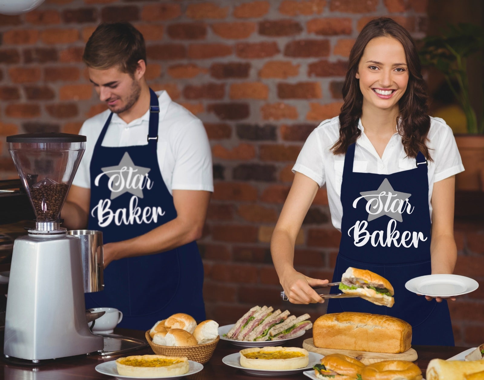 Star Baker Baking Aprons for Men Unisex Apron Bakers Apron Gift Navy