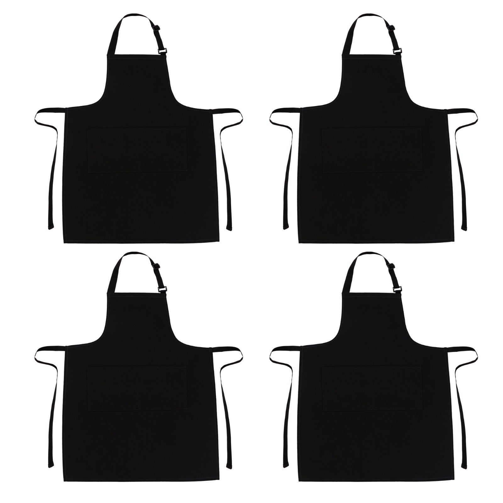 Black Kitchen Apron for Men Women Kitchen Chef Apron Order Taking Apron 4 Pack