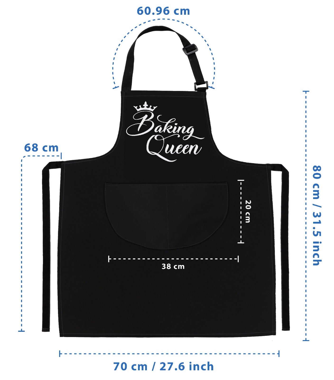 Queen of the Kitchen Apron for Women Apron Black Bakers Apron Gift