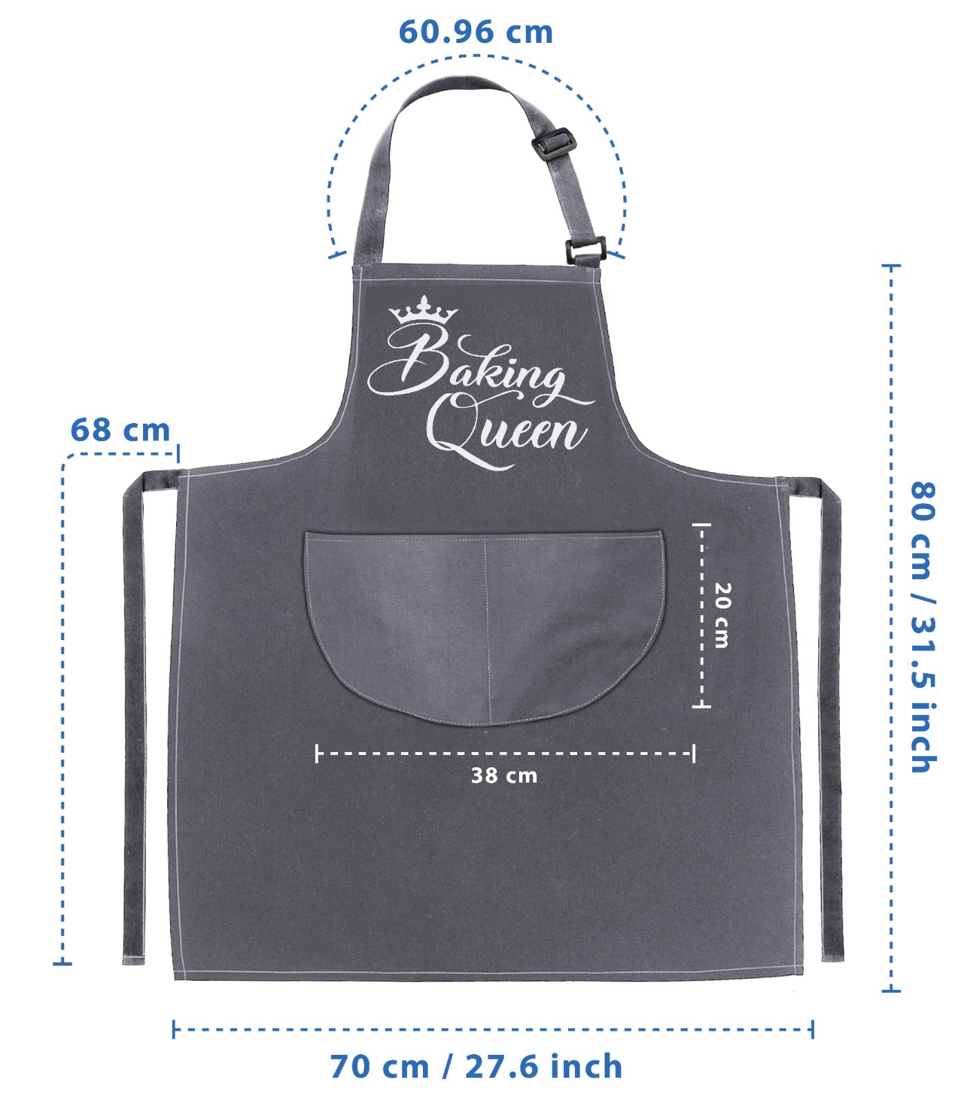 Baking Aprons for Women Baking Queen Apron Grey Bakers Apron Gift