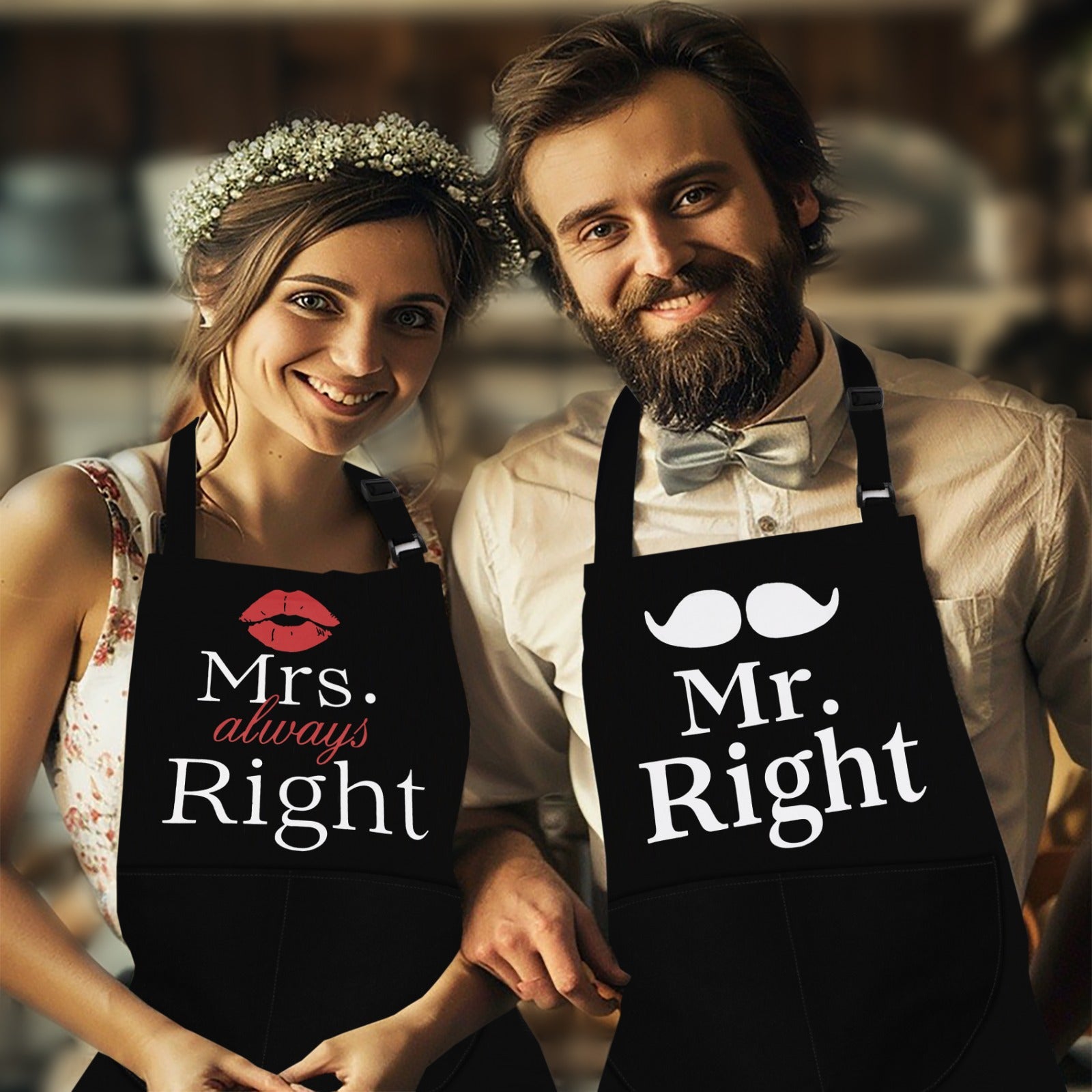 Baking Aprons for Women Baking Mr & Mrs Apron Bakers Gift Apron