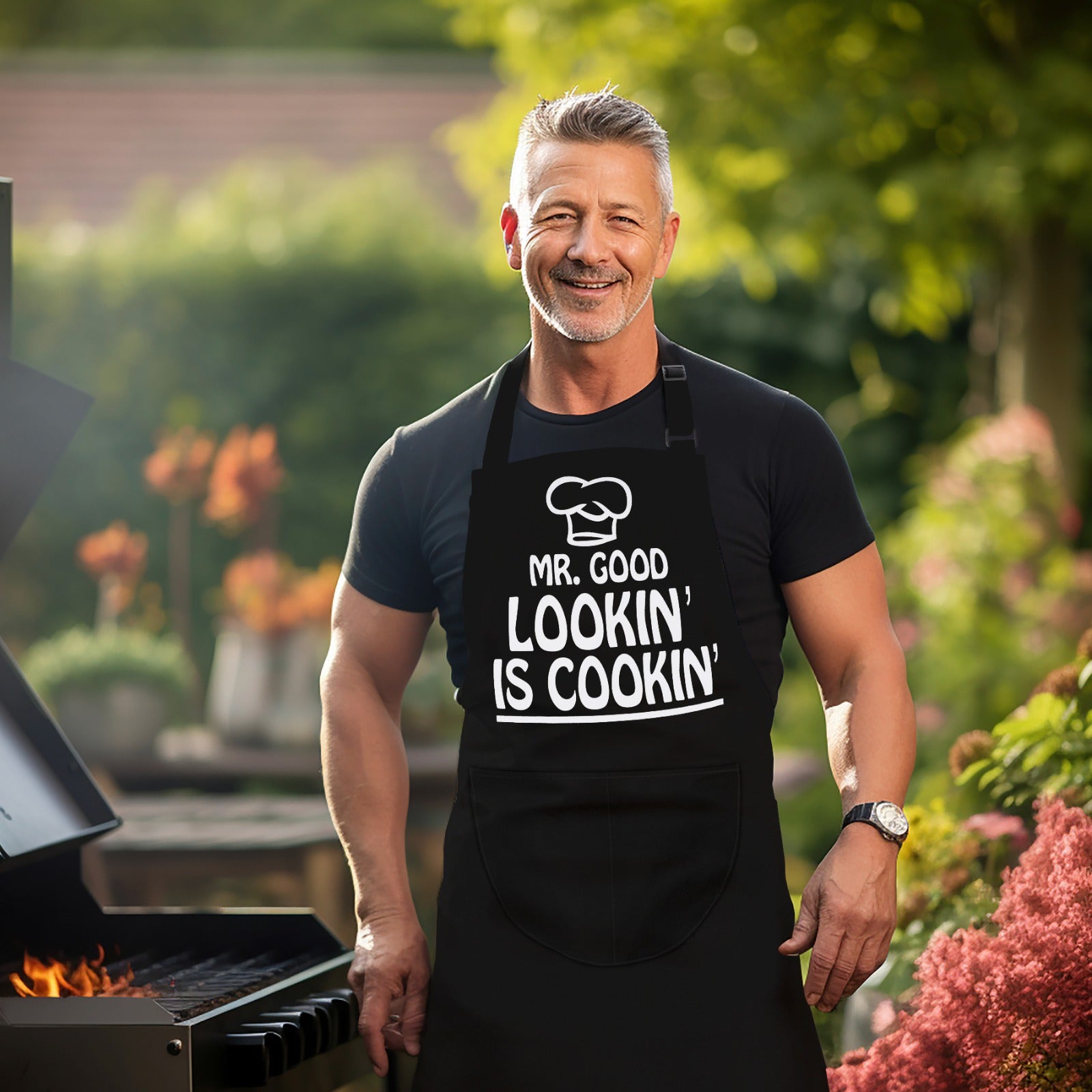 Kitchen Chef Cooking Apron Mr Good Looking Is Cooking Apron for Men Women