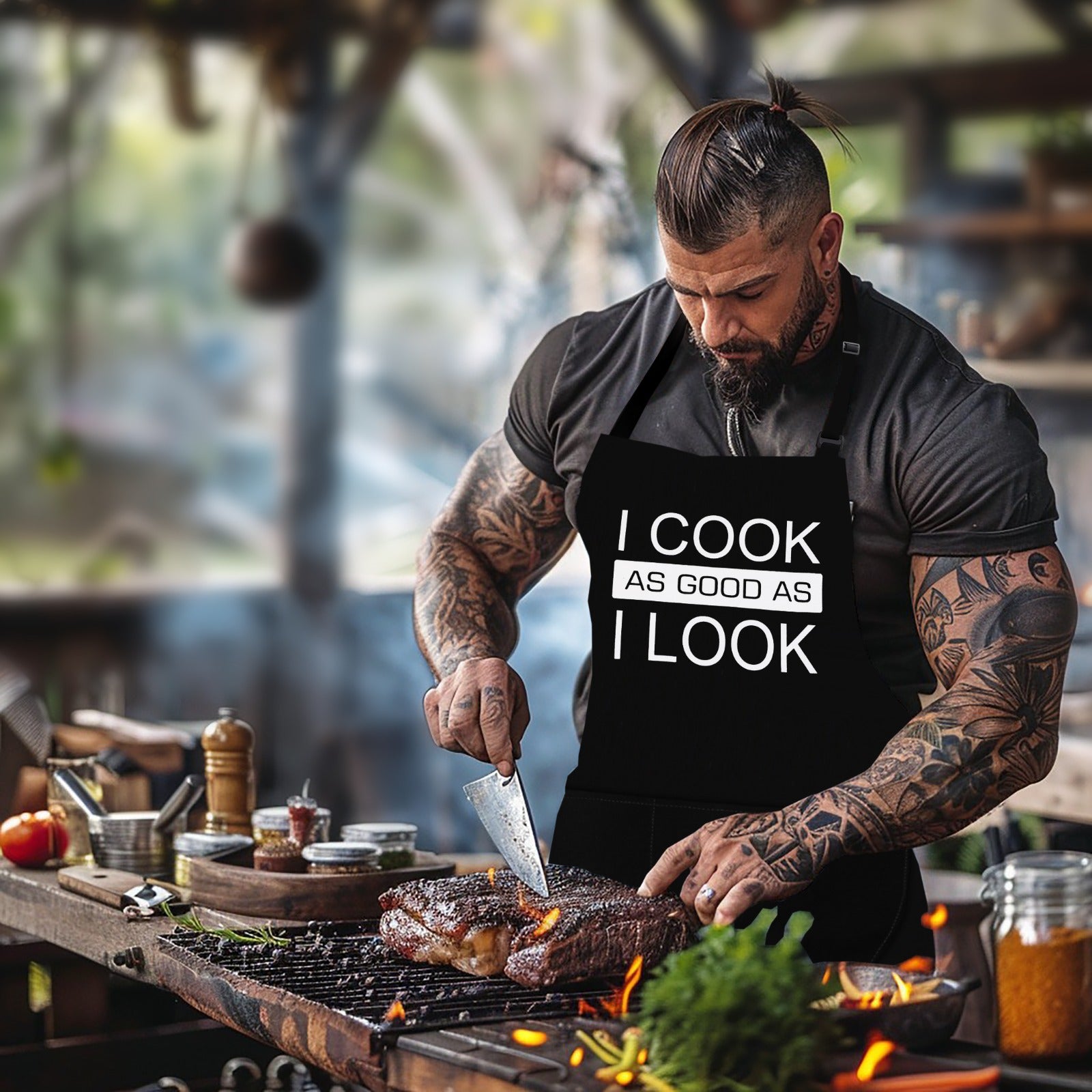 Kitchen Chef Cooking Apron I Cook as Good as I Look Apron for Men Women