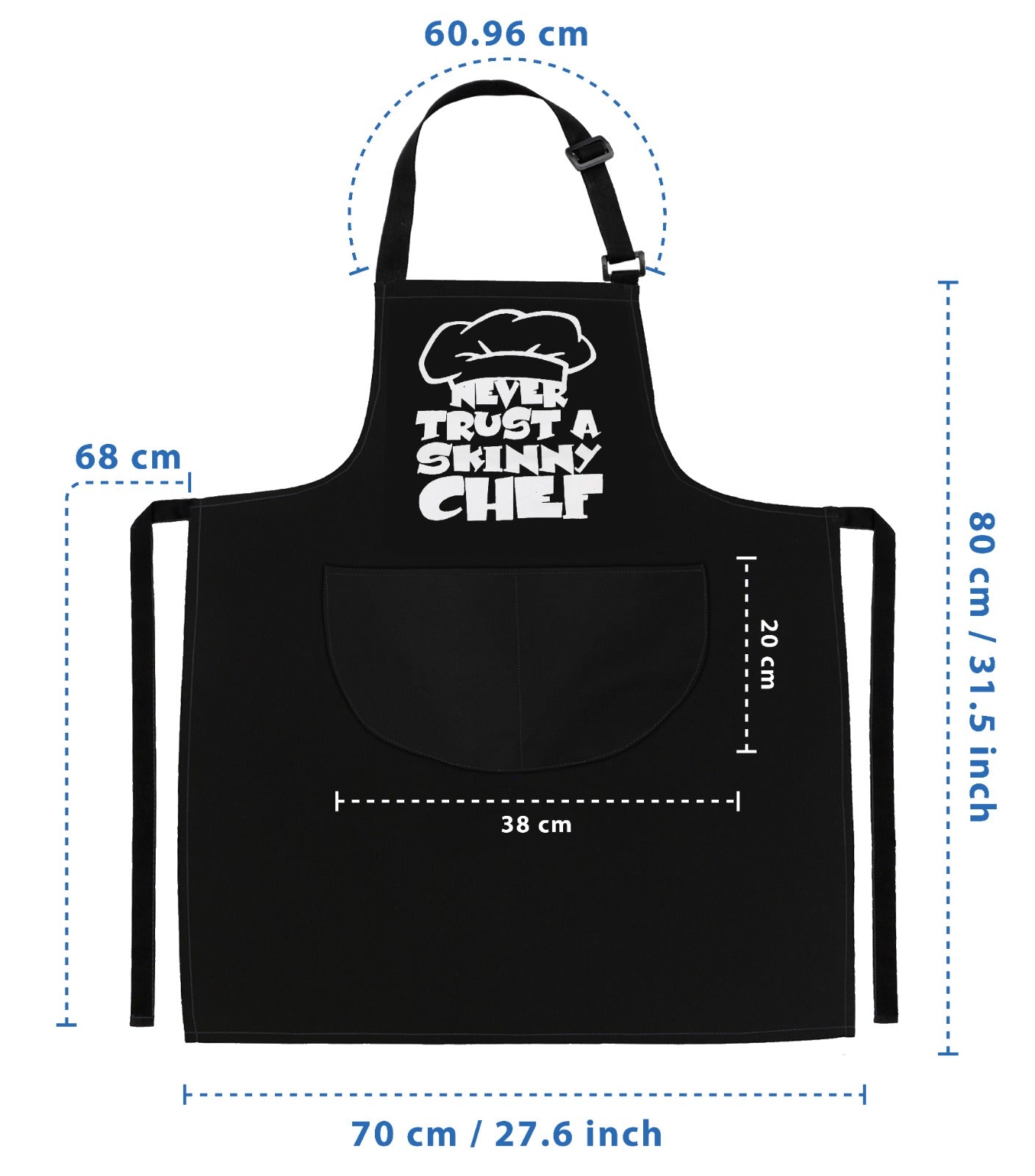 Kitchen Chef Cooking Aprons for Men Women Never Trust a Skinny Chef Apron