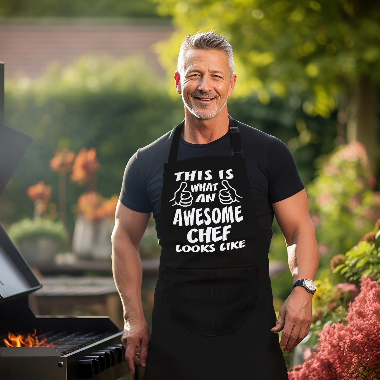 Funny Kitchen Chef Cooking Aprons for Men Awsome Chef Apron