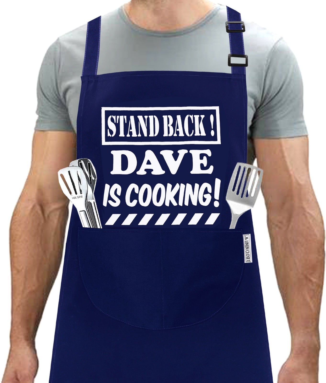 Kitchen Chef Apron Dave Is Cooking Apron Navy