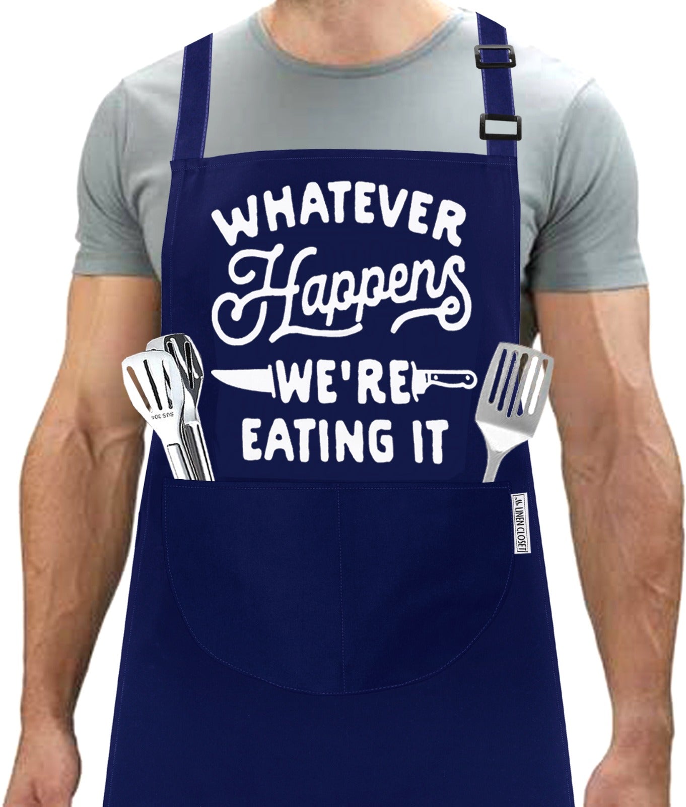 Kitchen Chef Apron Whatever Happens We're Eating It Navy