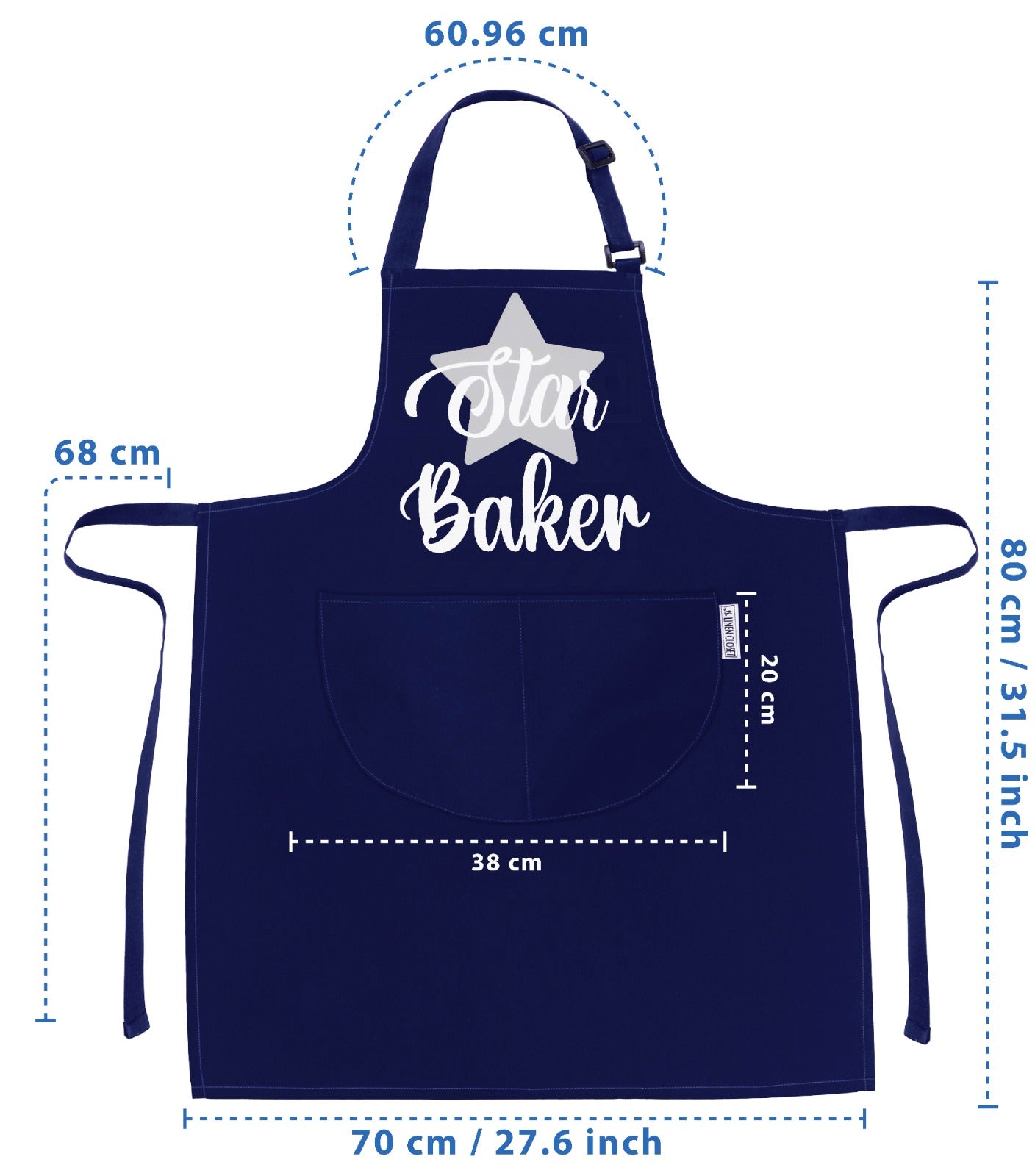 Star Baker Baking Aprons for Men Unisex Apron Bakers Apron Gift Navy