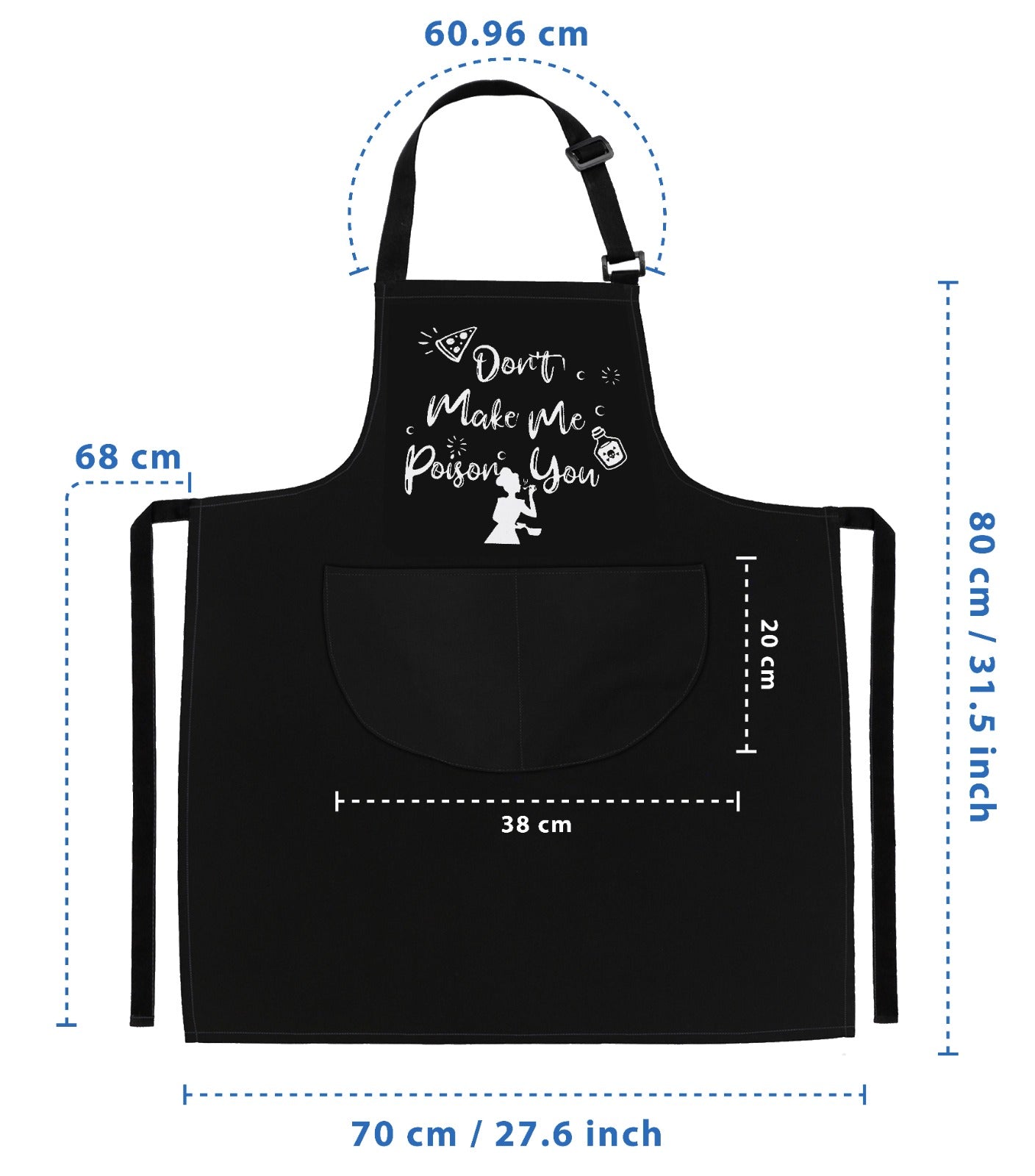 Kitchen Chef Apron Don't Make Me Poison You Apron Black