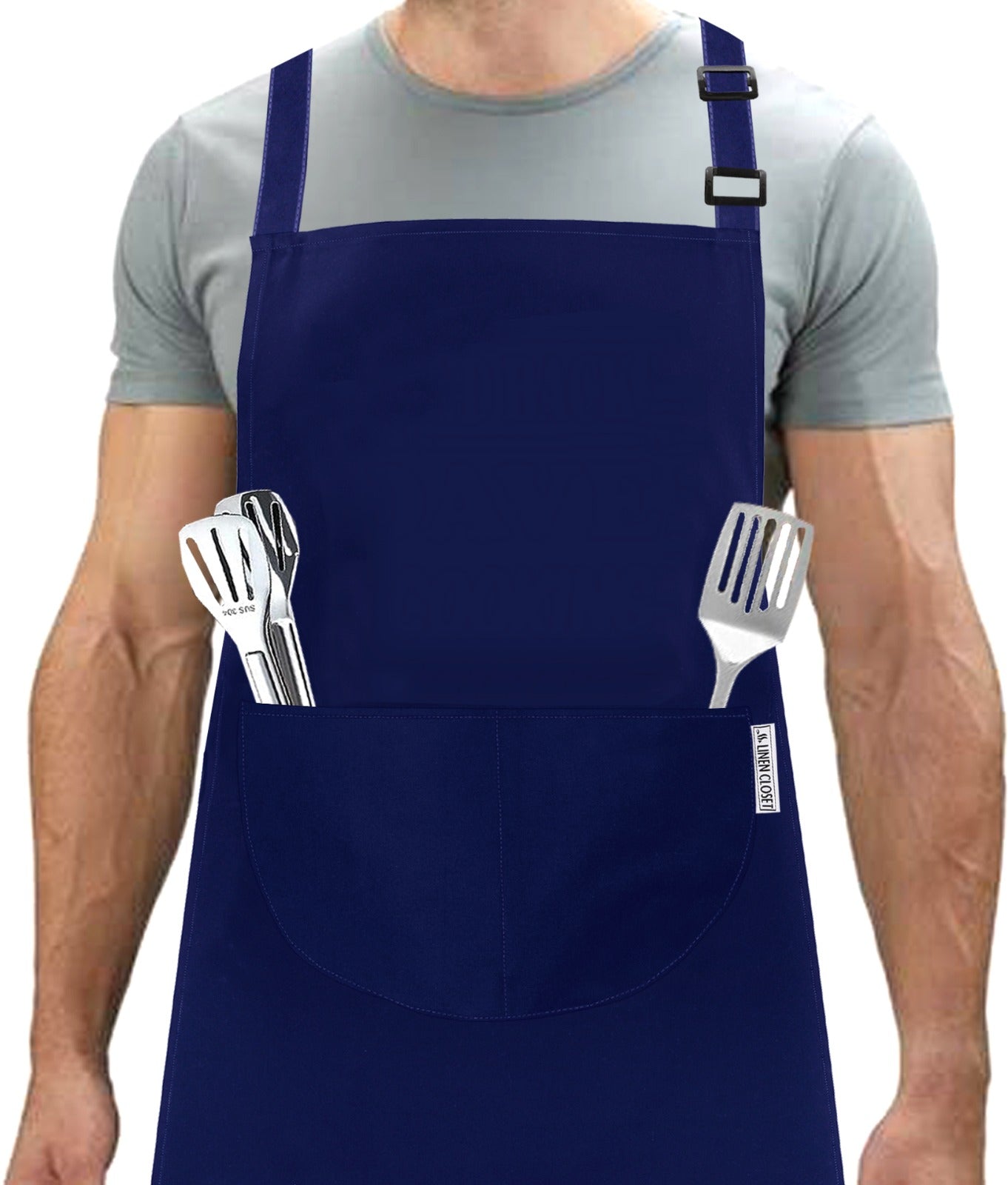 Kitchen Chef Apron Solid Navy Blue Apron