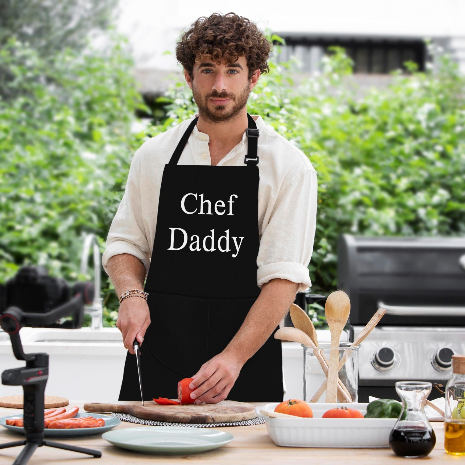 Kitchen Apron for Men Chef Apron Chef Daddy Apron Black