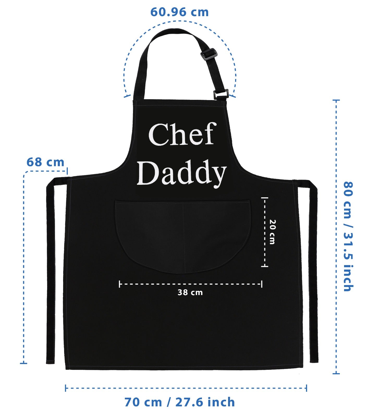 Kitchen Apron for Men Chef Apron Chef Daddy Apron Black